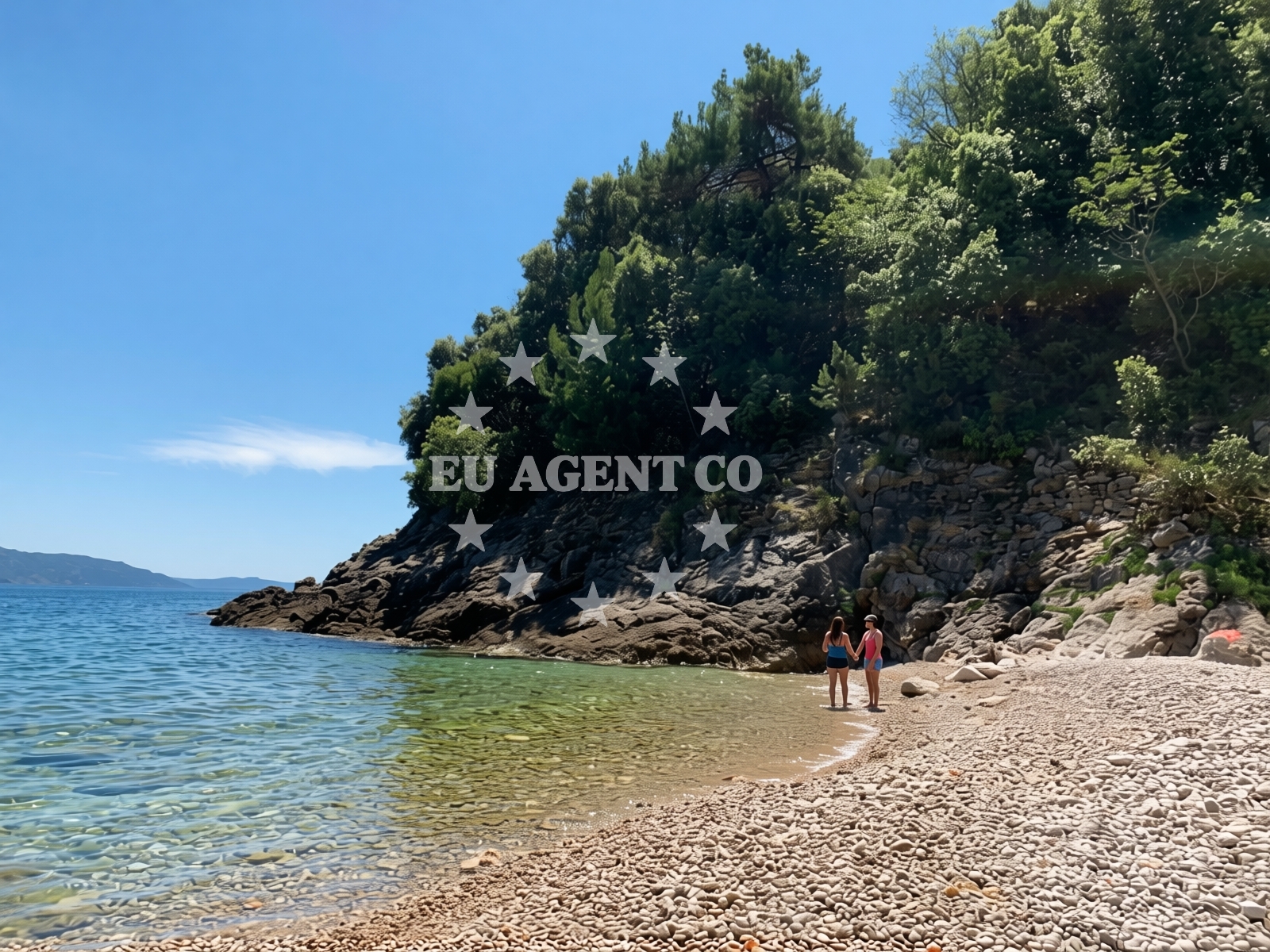 Sea and coastal view of Bobina beach in Zagorje, Načinovići 145 Plomin, Plomin