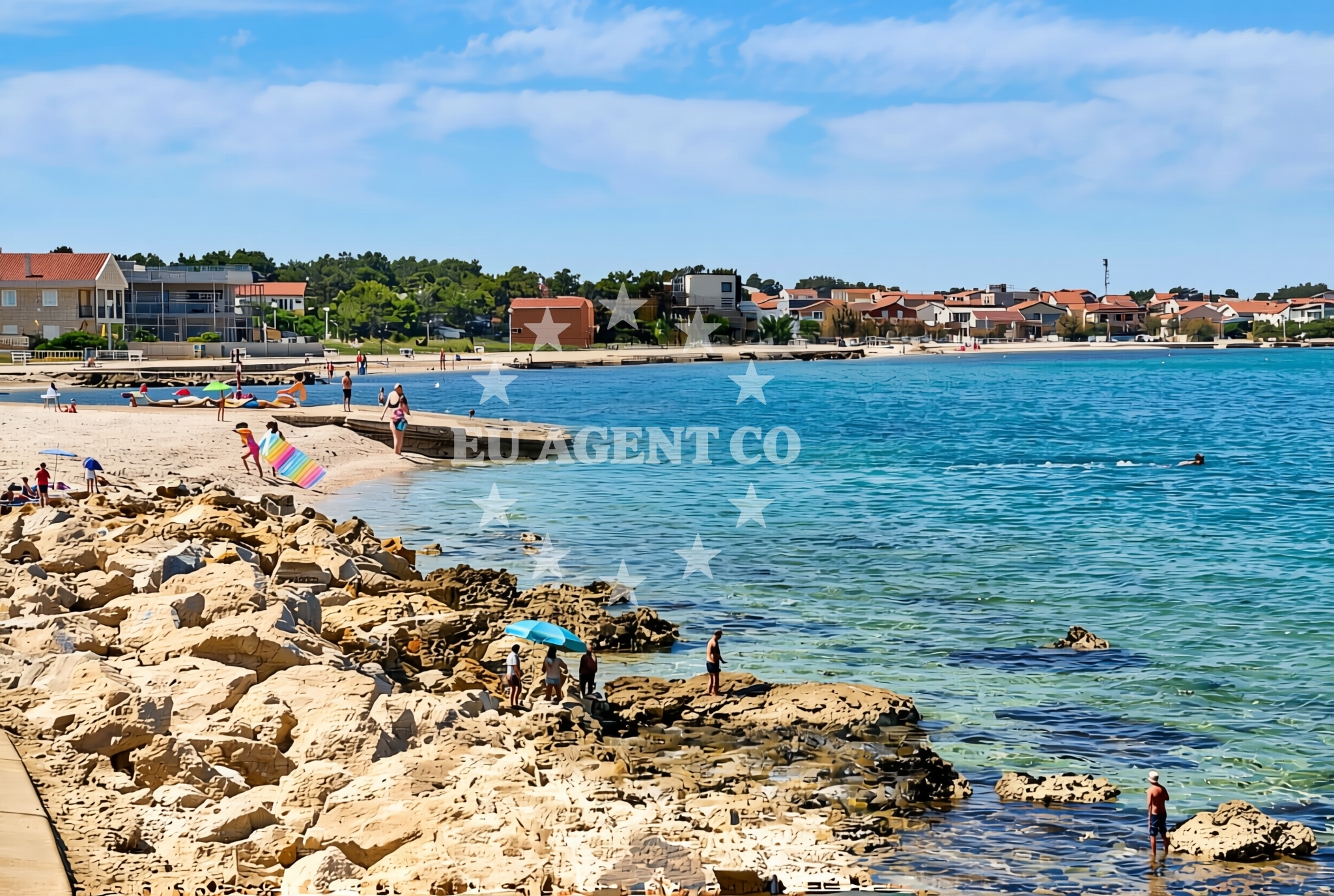Overview of Bobovik sredina, Vir (Vir) Beach in Bobovik sredina