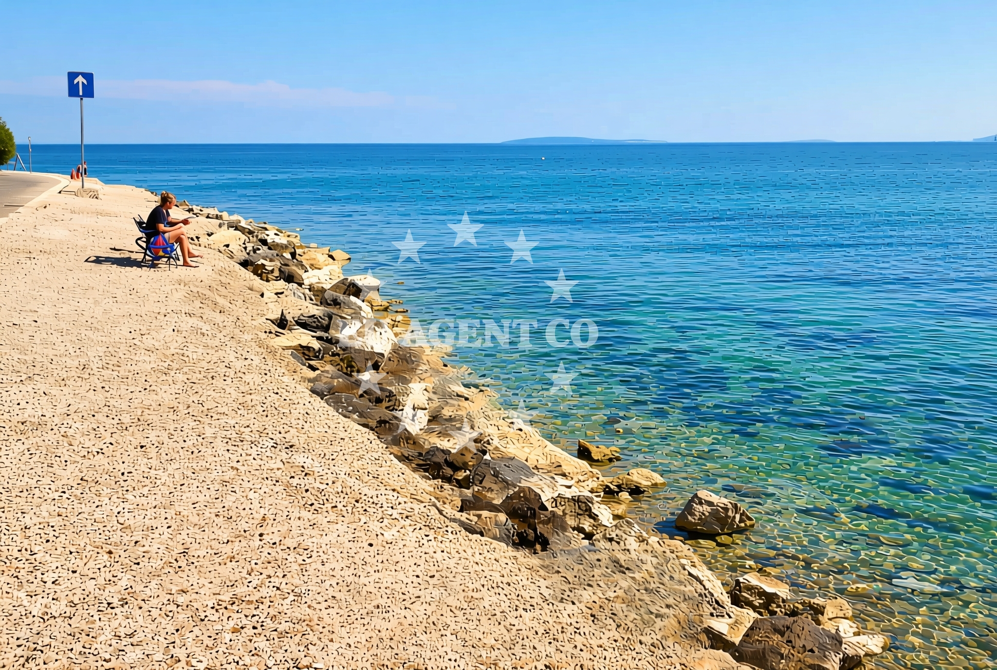 Shoreline and swimming area at Bobovik sredina, Vir (Vir) Beach in Bobovik sredina