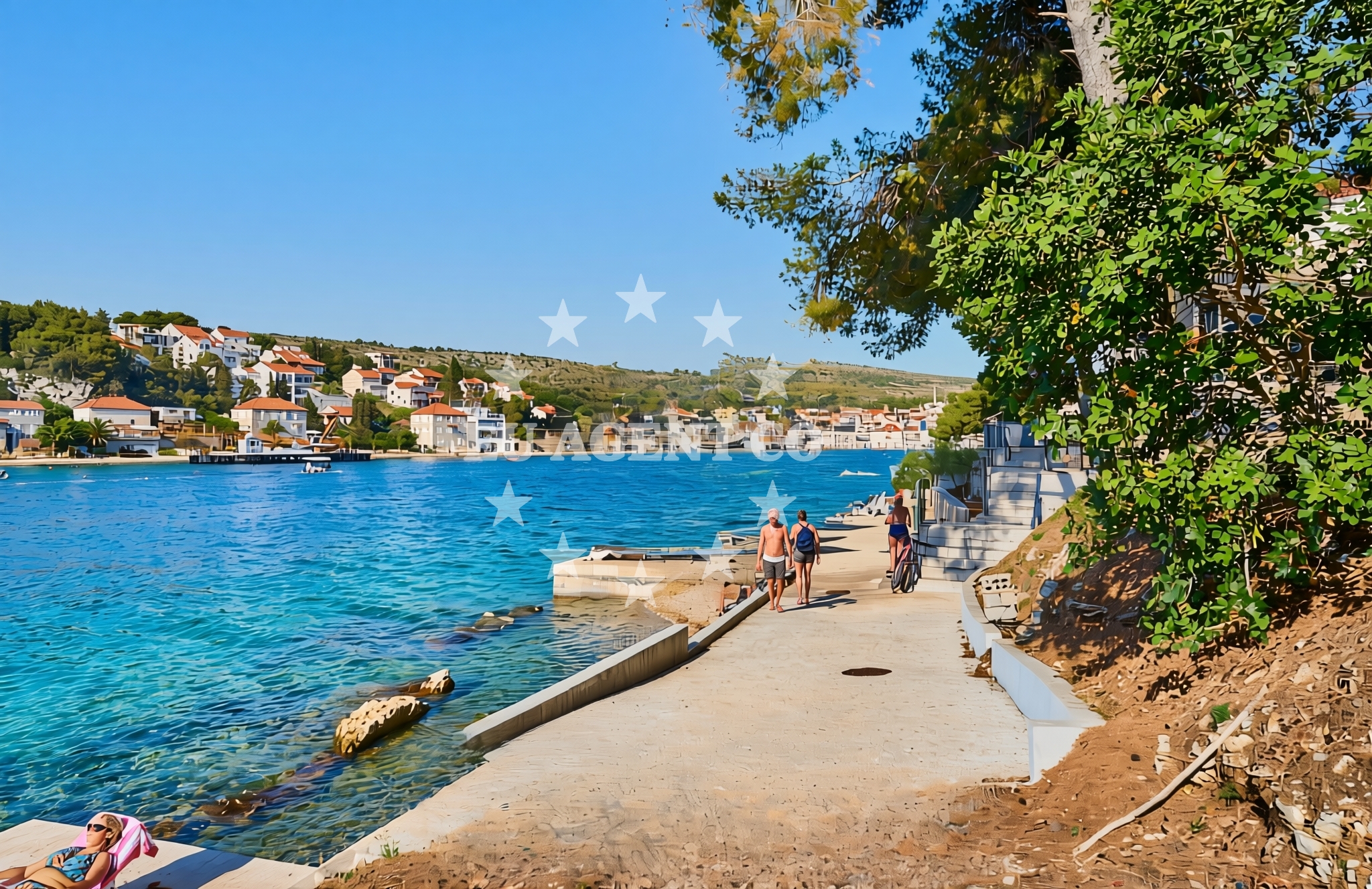 Overview of Bobovišća na moru (Brač): beaches and coves in Bobovišća na moru (Brač)
