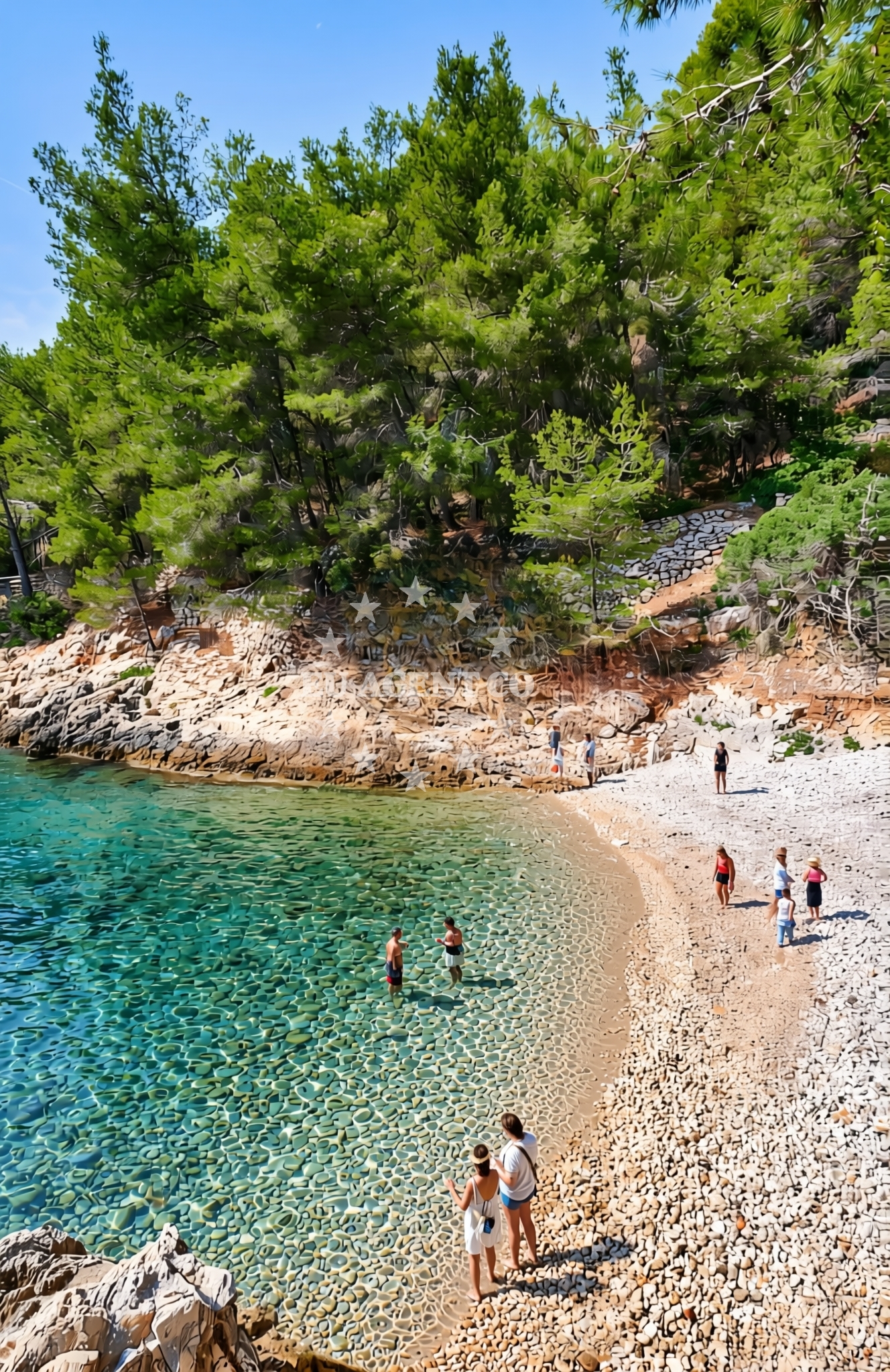 Shoreline and swimming area at Bočac, Gdinj (Hvar) Beach in Bočac