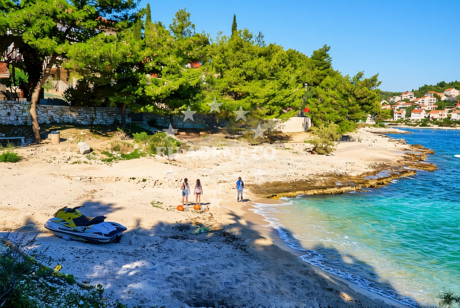Shoreline and swimming area at Bočić sjever, Okrug Gornji (Čiovo) Beach in Bočić sjever