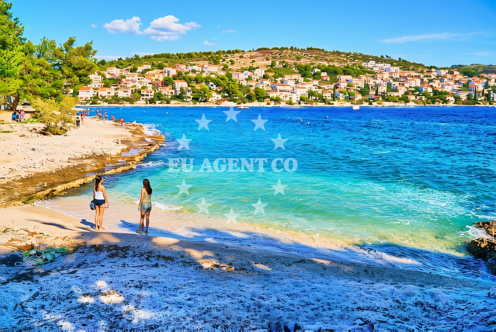 Sea and coastal view of Bočić sjever, Okrug Gornji (Čiovo) Beach in Bočić sjever