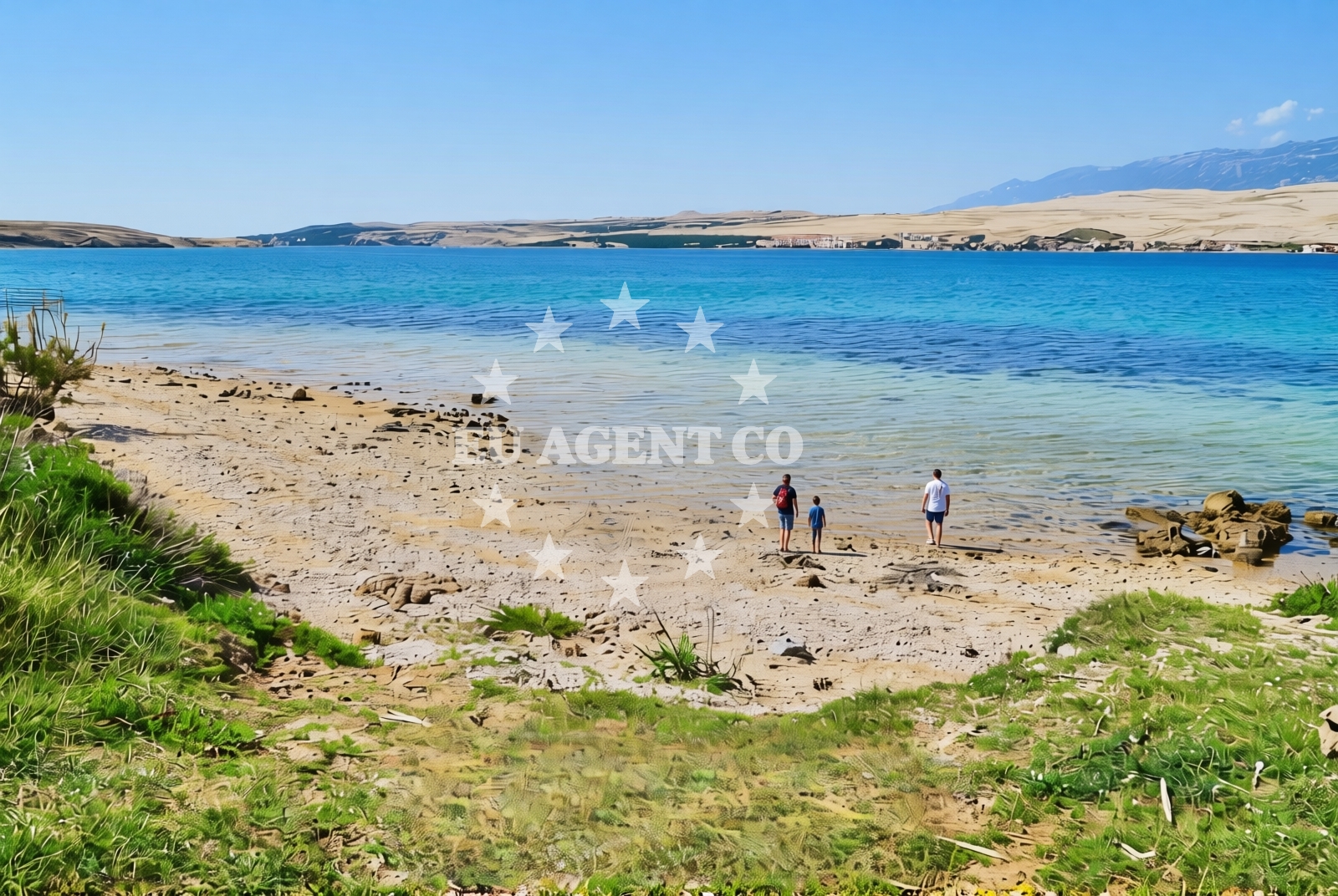 Shoreline and swimming area at Bok istok, Kolan (Pag) Beach in Bok istok
