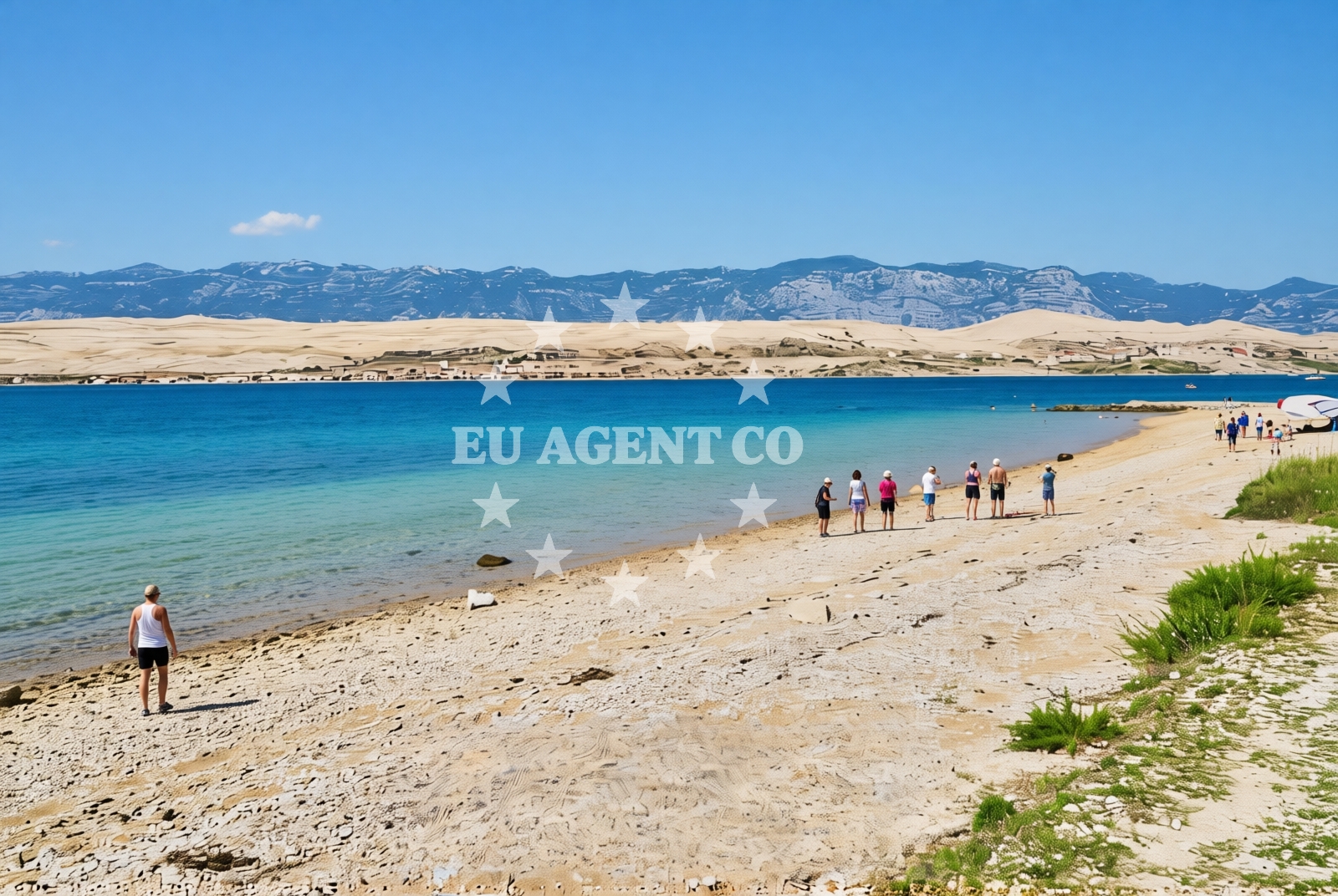 Beach facilities and surroundings at Bok istok, Kolan (Pag) Beach in Bok istok