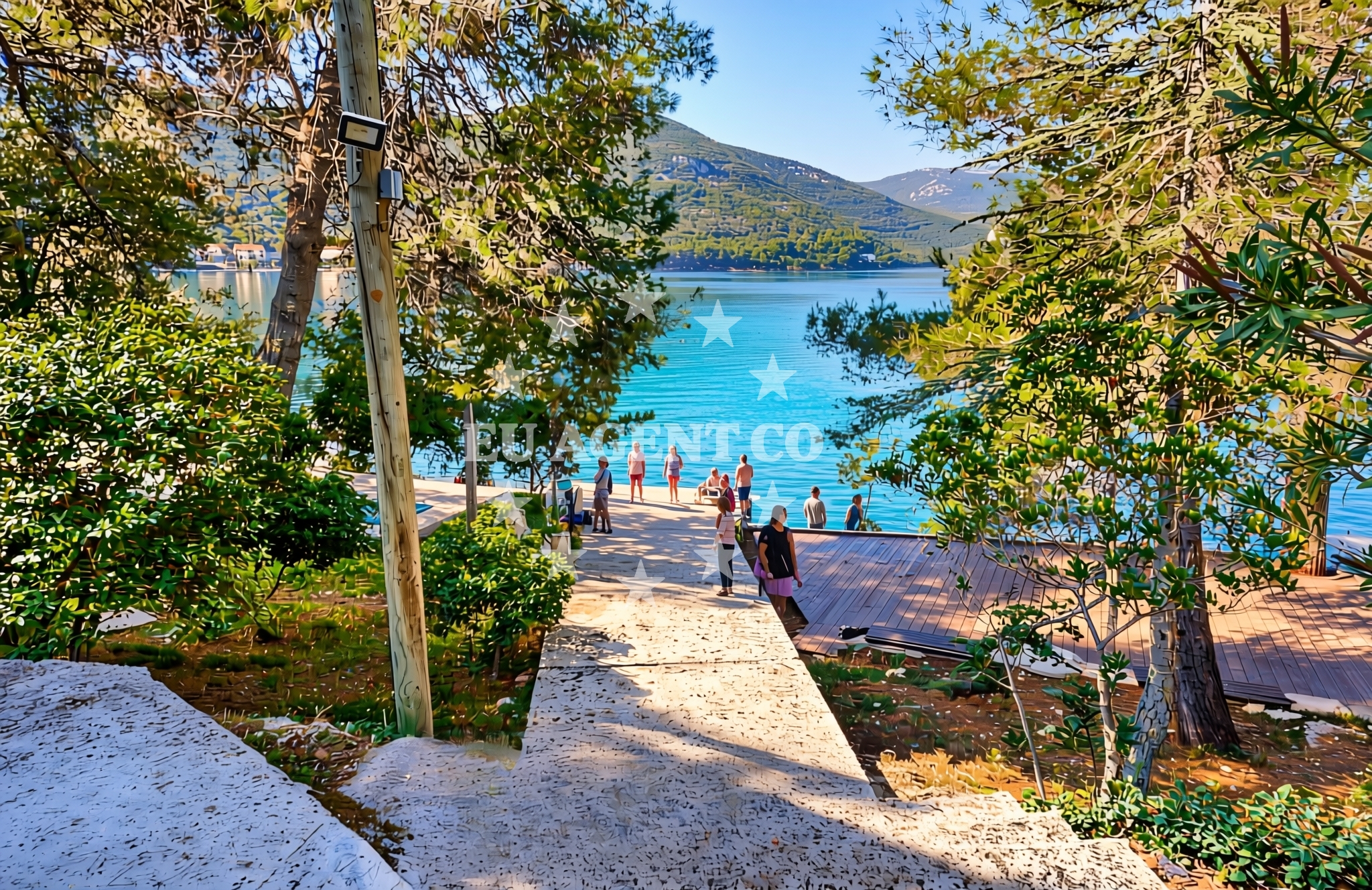 Beach facilities and surroundings at Bok, Luka (Sali) (Dugi otok) Beach in Bok