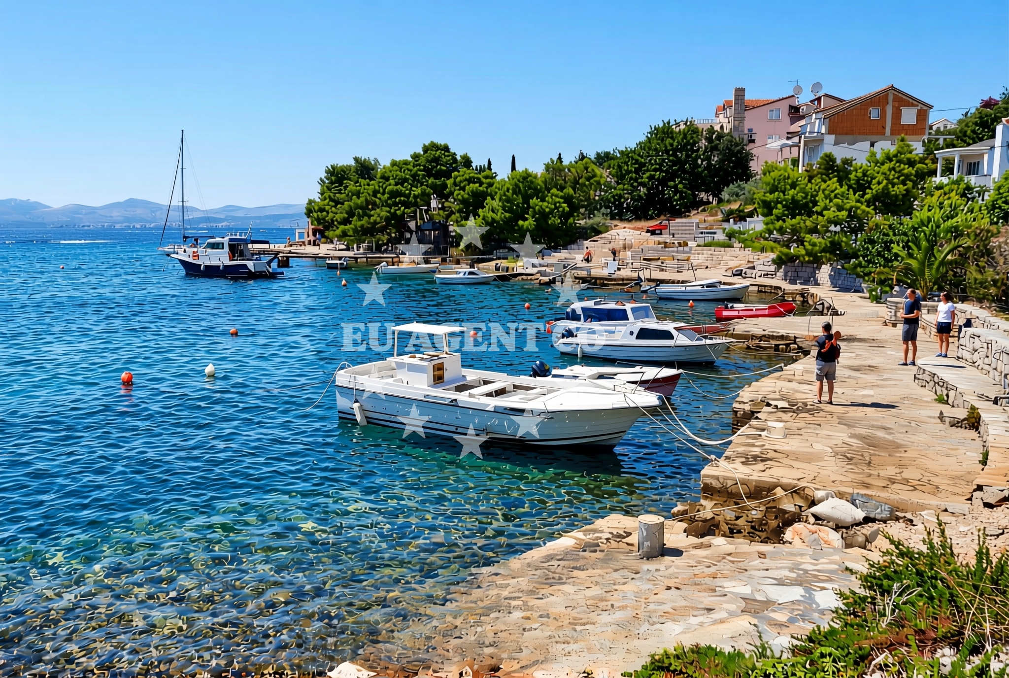 Shoreline and swimming area at Bok od Supetra, Nečujam (Šolta) Beach in Bok od Supetra