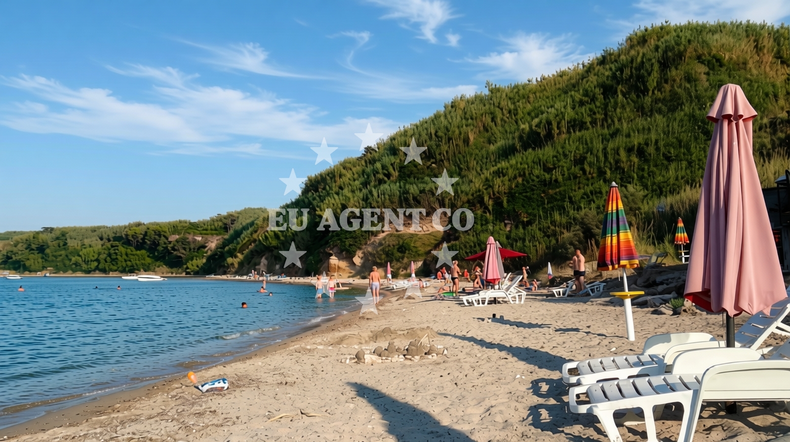 Shoreline and swimming area at Bok Plaza in , Susak