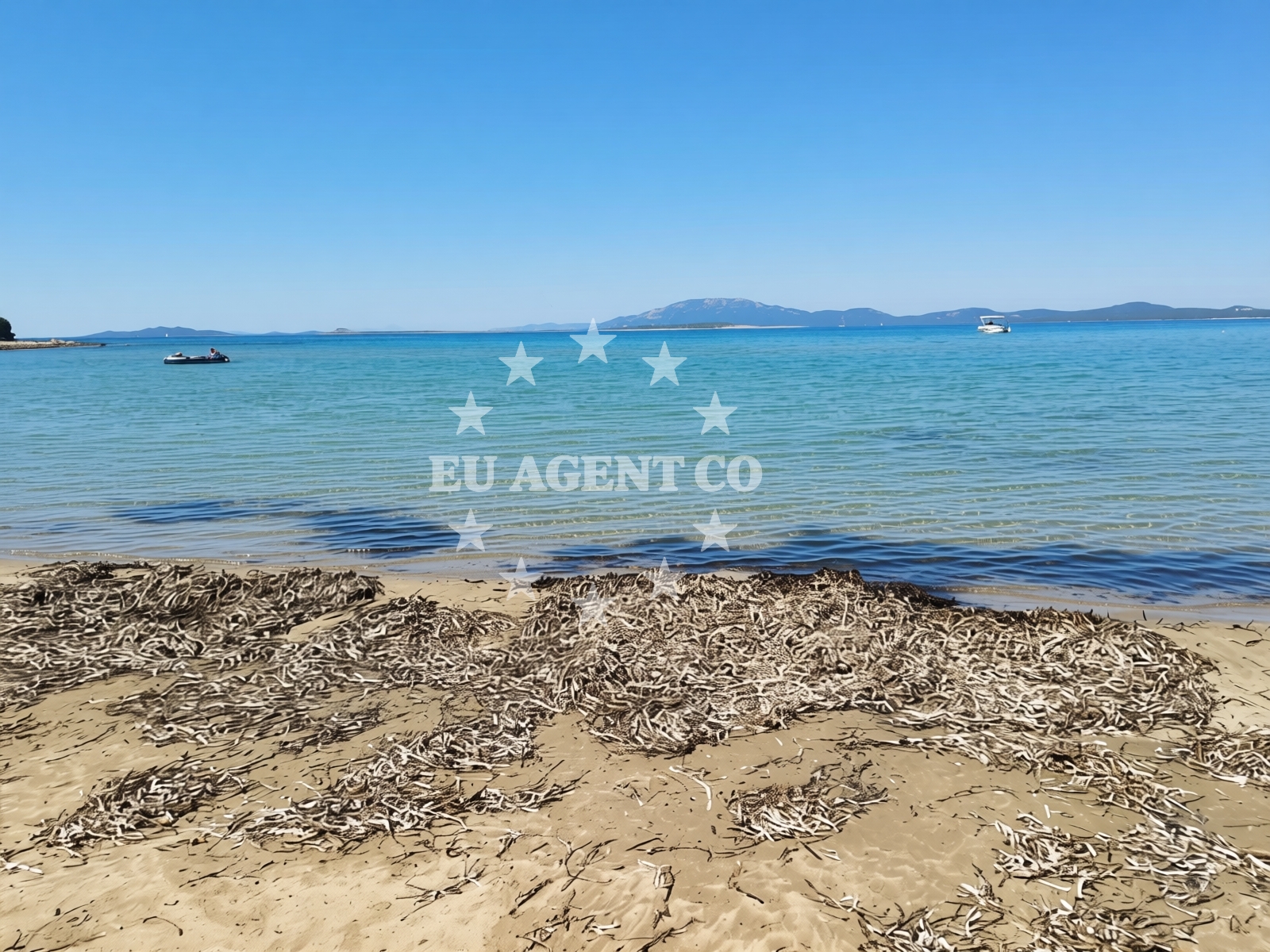 Beach facilities and surroundings at Bok Plaza in , Susak