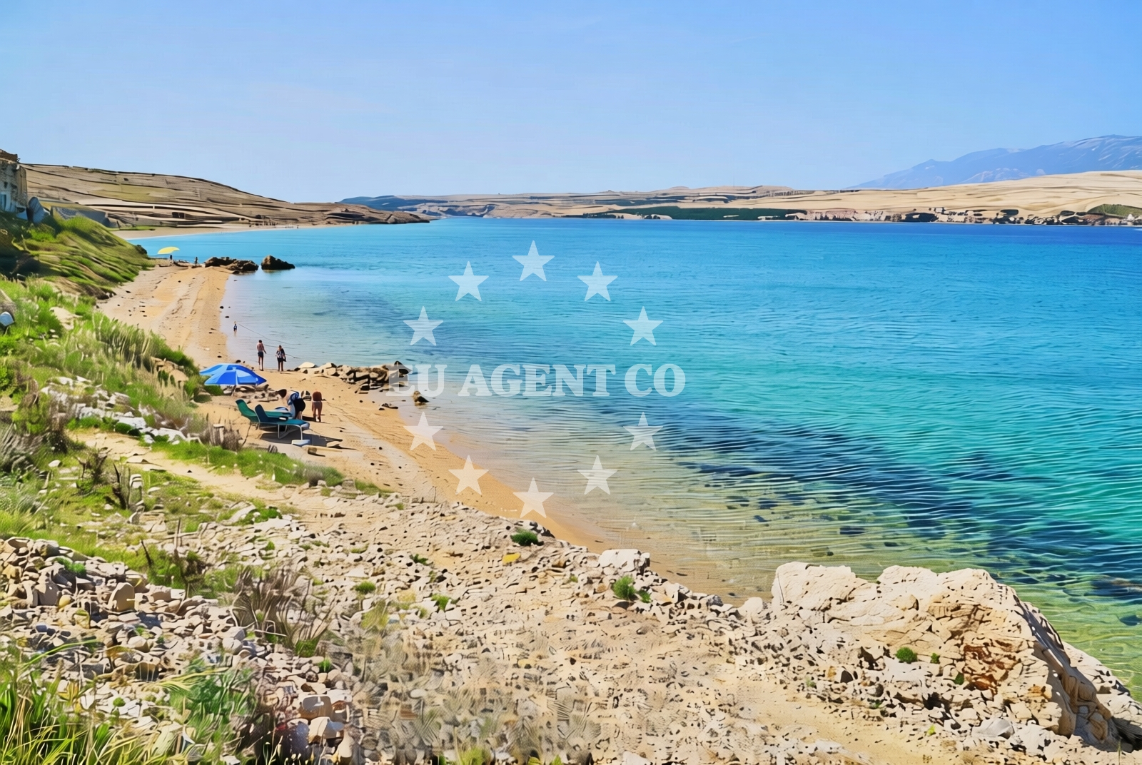 Overview of Bok zapad, Kolan (Pag) Beach in Bok zapad
