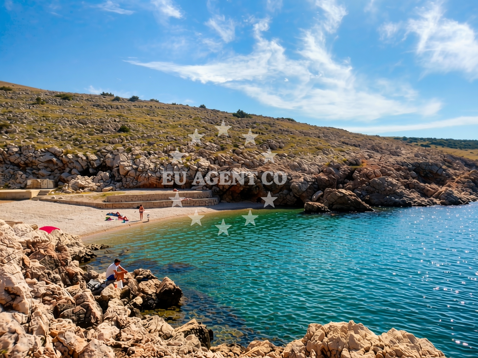 Sea and coastal view of Bokulja beach in Prva ulica, Slivnica