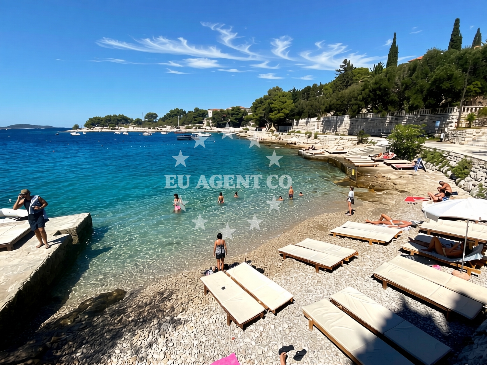 Overview of Bonj beach in Sonje Bučan Domančić, Hvar