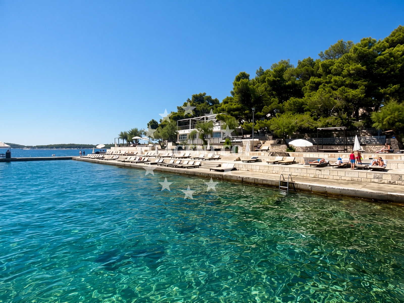 Sea and coastal view of Bonj beach in Sonje Bučan Domančić, Hvar