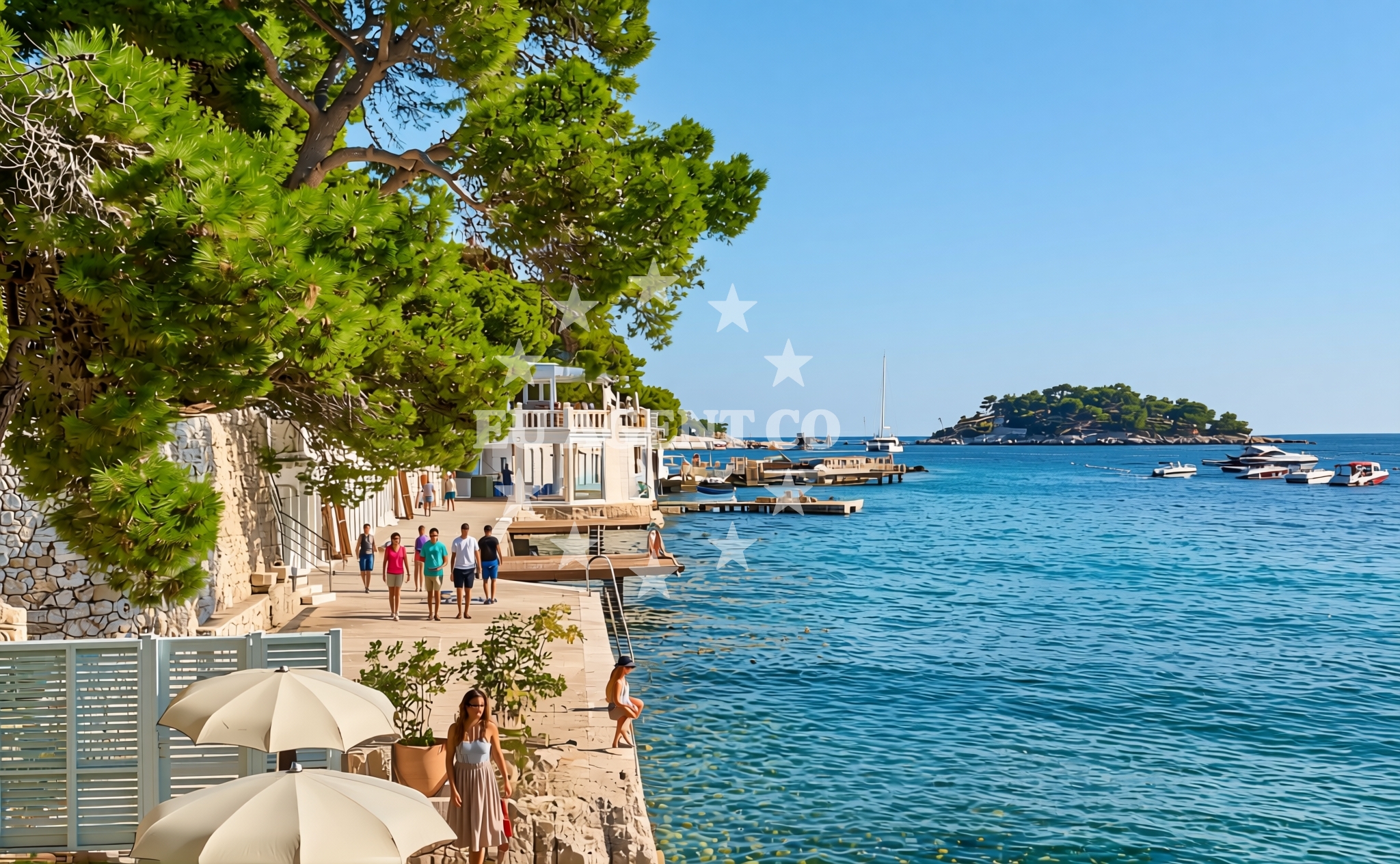 Overview of Bonj, Hvar (Hvar) Beach in Bonj