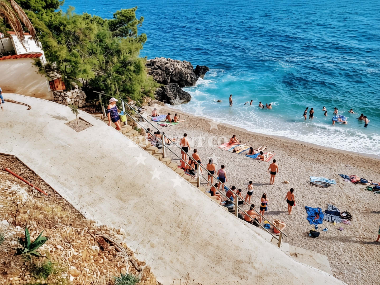 Sea and coastal view of Borak beach in Dingač-Potočine, Potomje