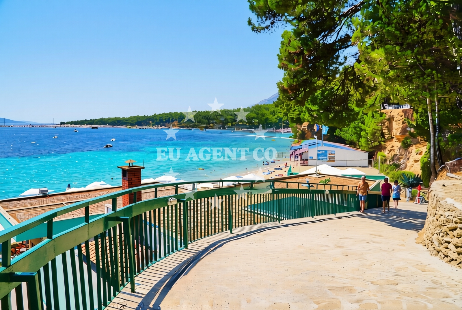 Shoreline and swimming area at Borak, Bol (Brač) Beach in Borak