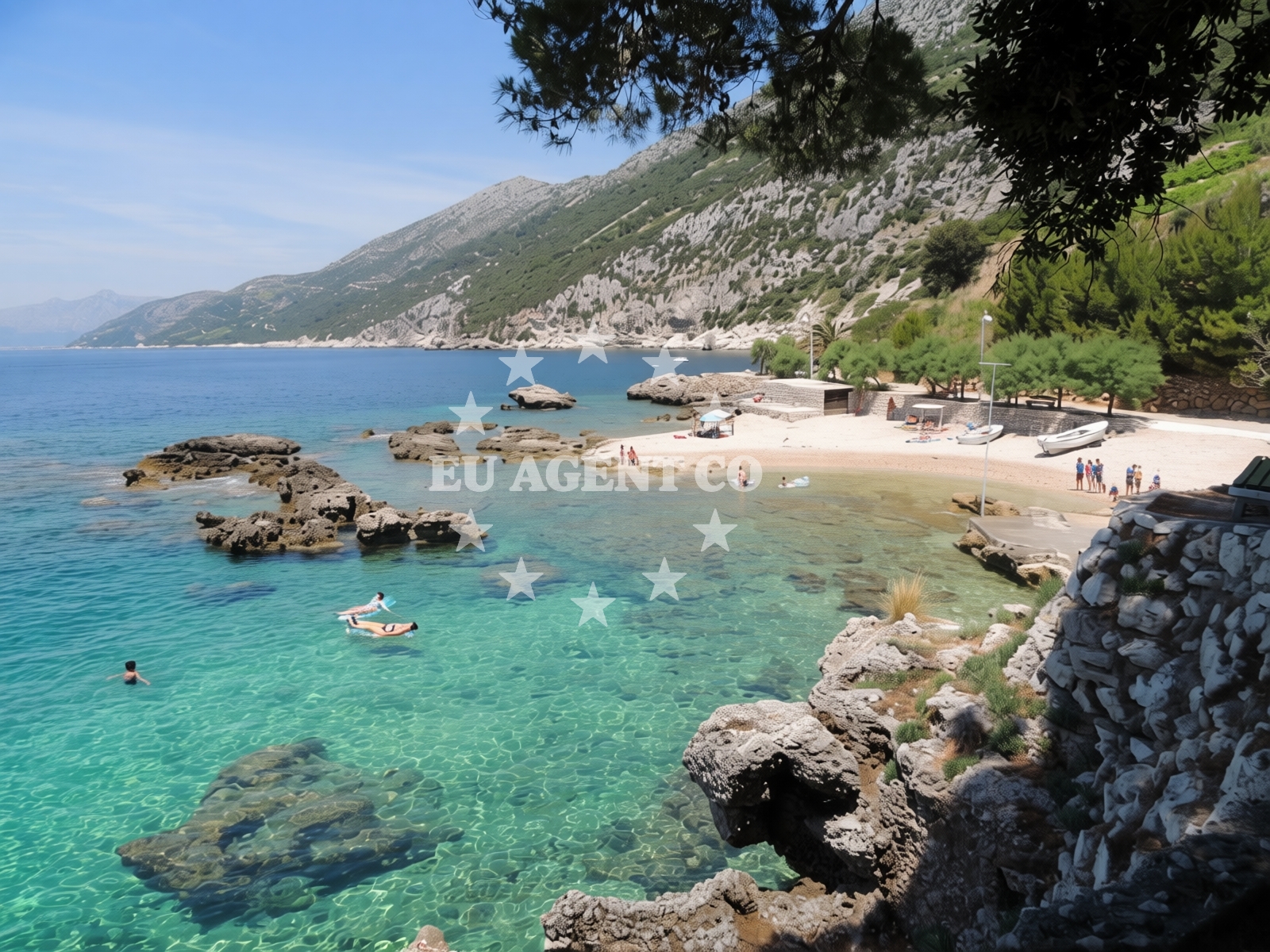 Overview of Borak II beach in Dingač-Potočine, Potomje