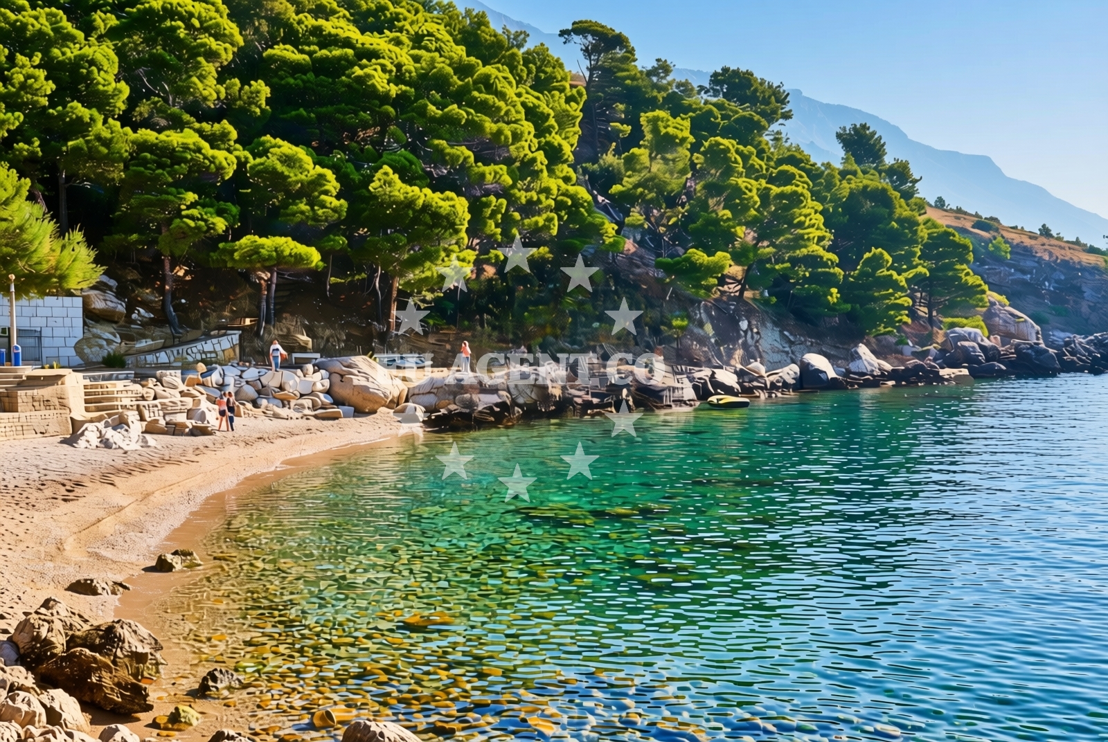 Shoreline and swimming area at Borak istok, Marušići (Omiš) Beach in Borak istok