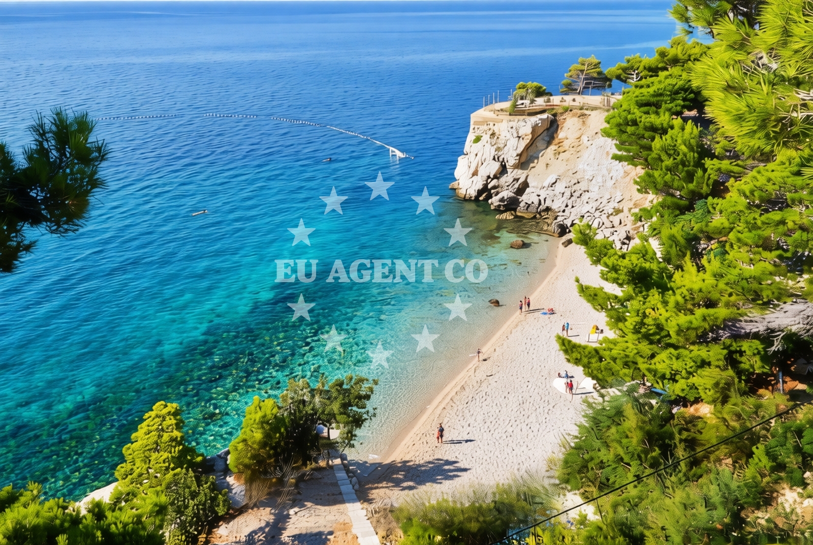 Overview of Borak zapad, Marušići (Omiš) Beach in Borak zapad