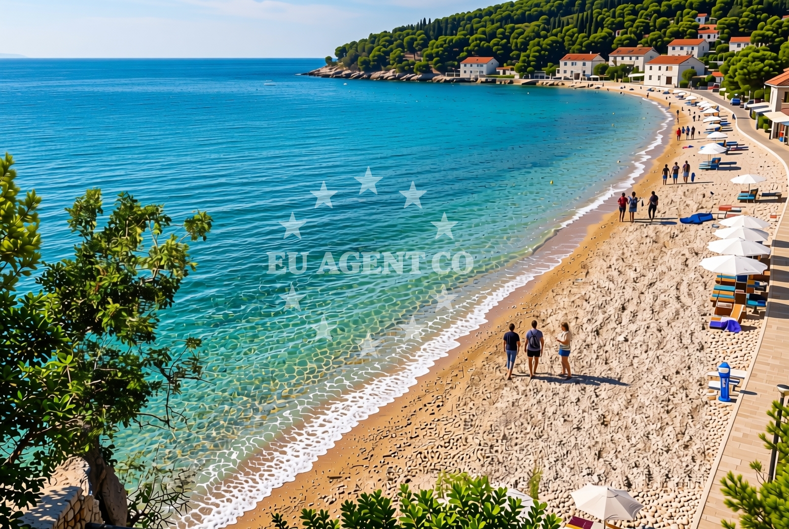Shoreline and swimming area at Borak zapad, Marušići (Omiš) Beach in Borak zapad