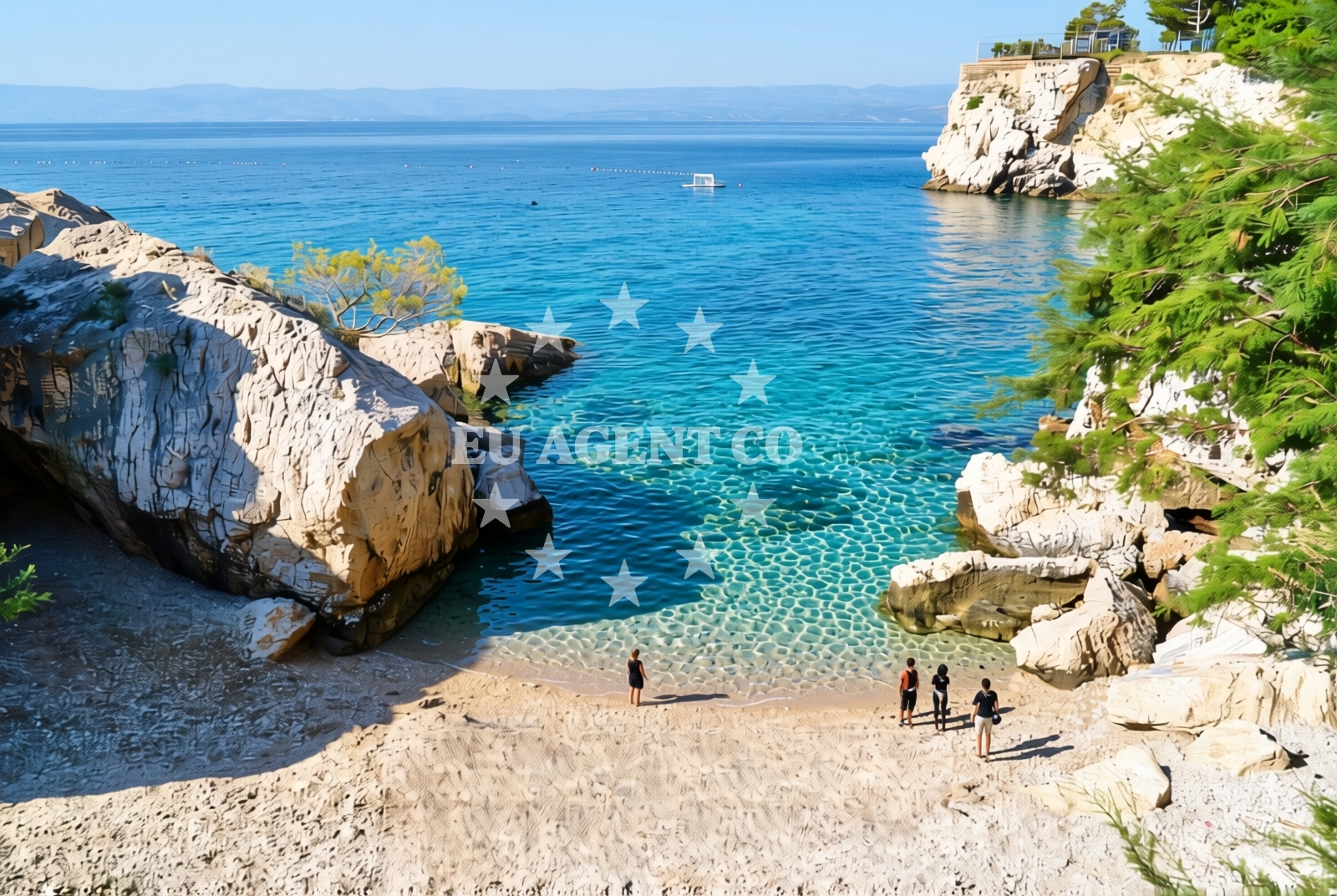 Beach facilities and surroundings at Borak zapad, Marušići (Omiš) Beach in Borak zapad
