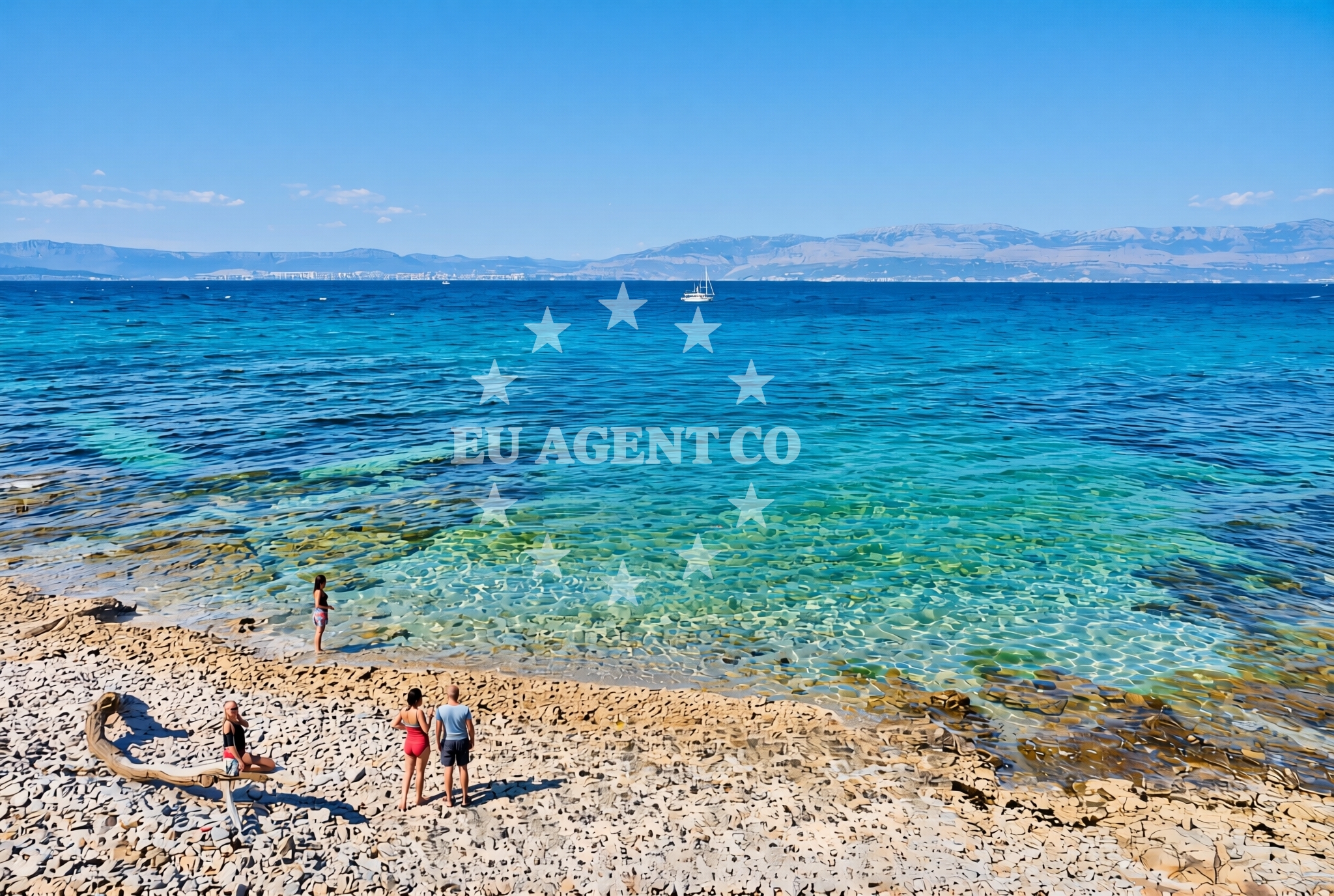 Overview of Borak zapad, Sutivan (Brač) Beach in Borak zapad