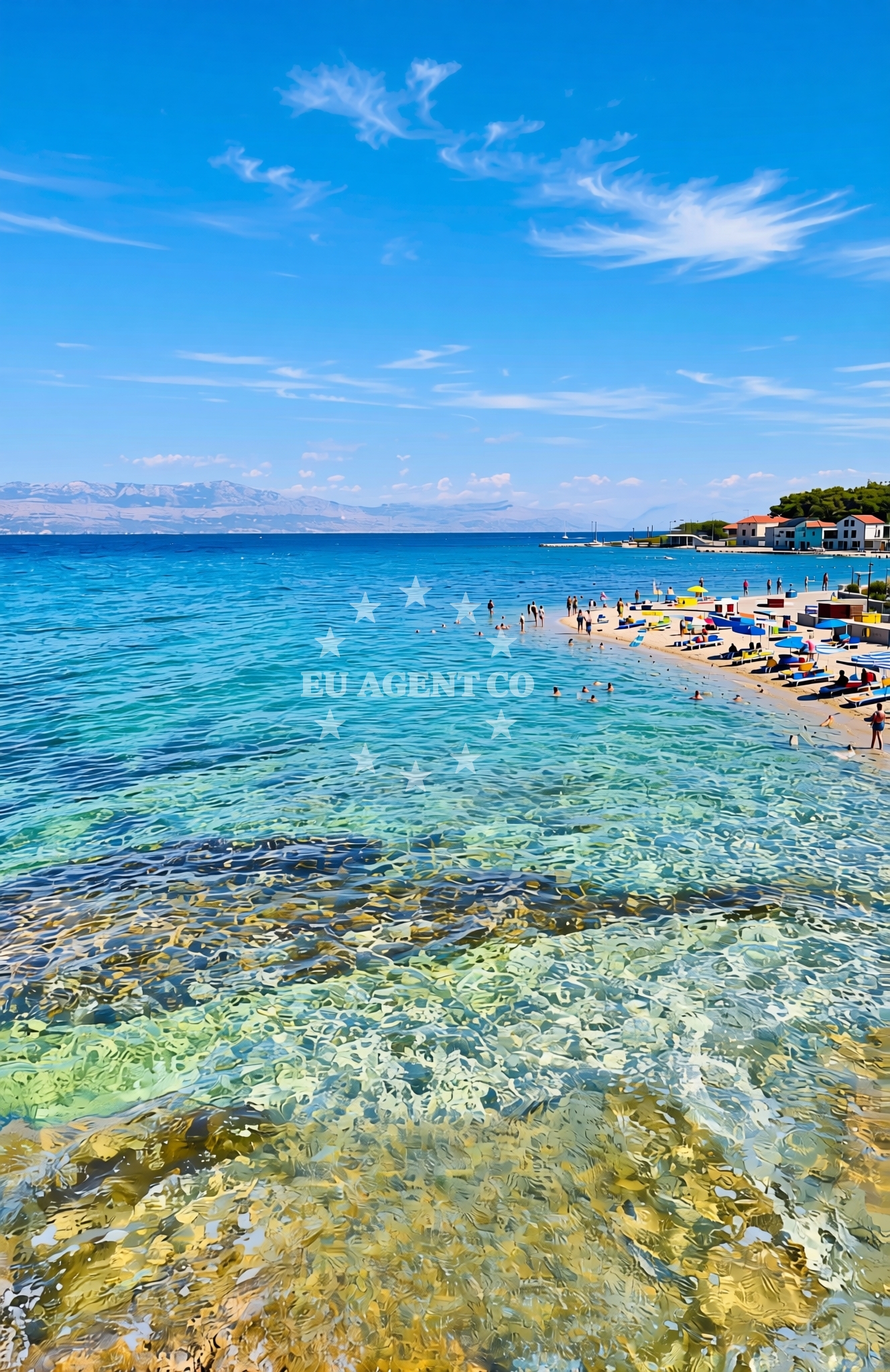 Sea and coastal view of Borak zapad, Sutivan (Brač) Beach in Borak zapad