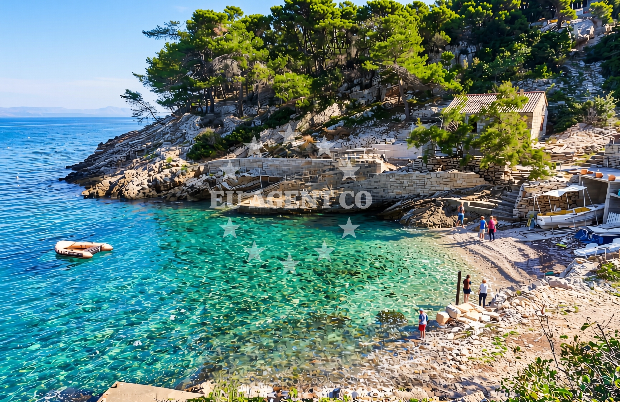 Overview of Borova, Blato (Korčula) Beach in Borova