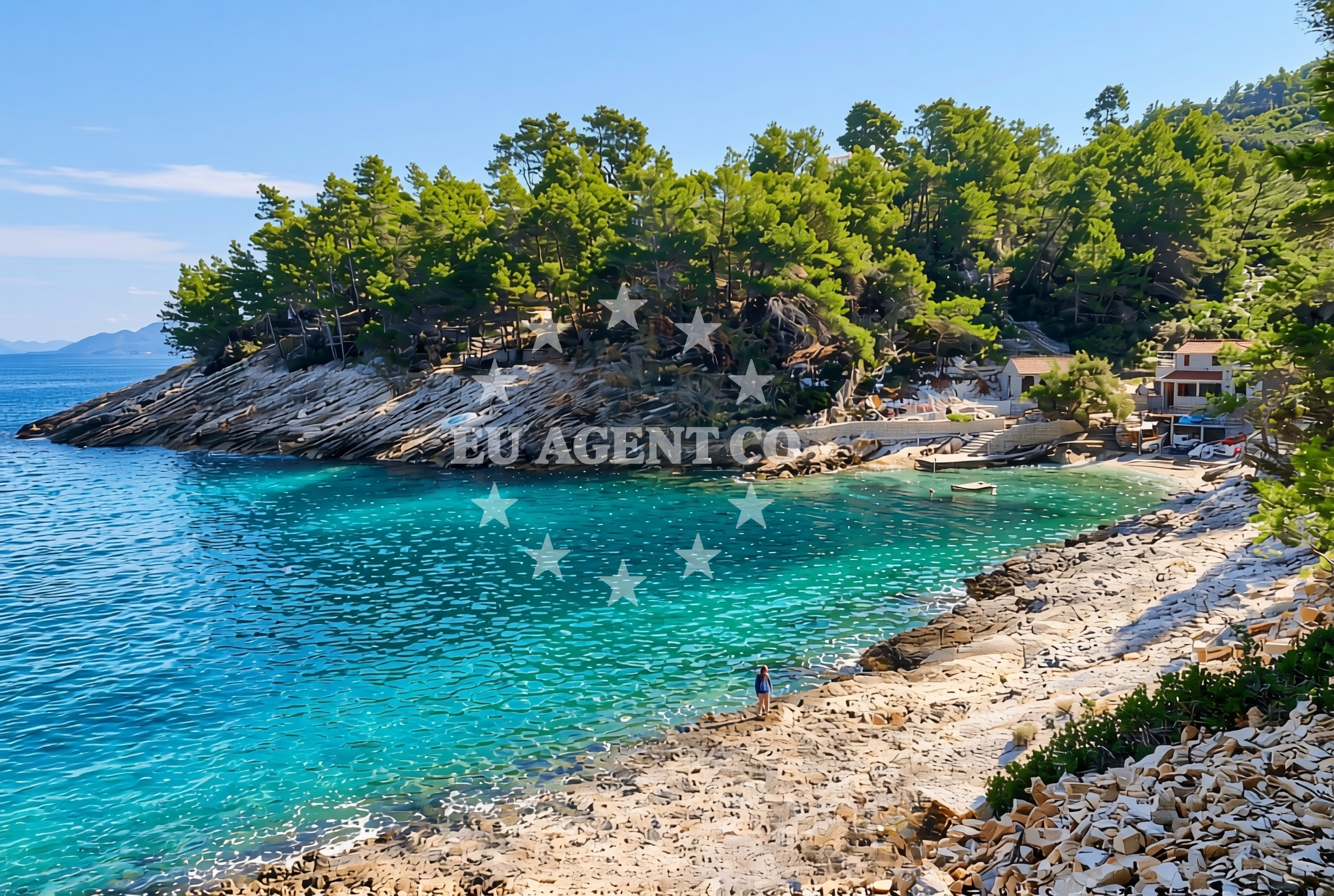 Shoreline and swimming area at Borova, Blato (Korčula) Beach in Borova