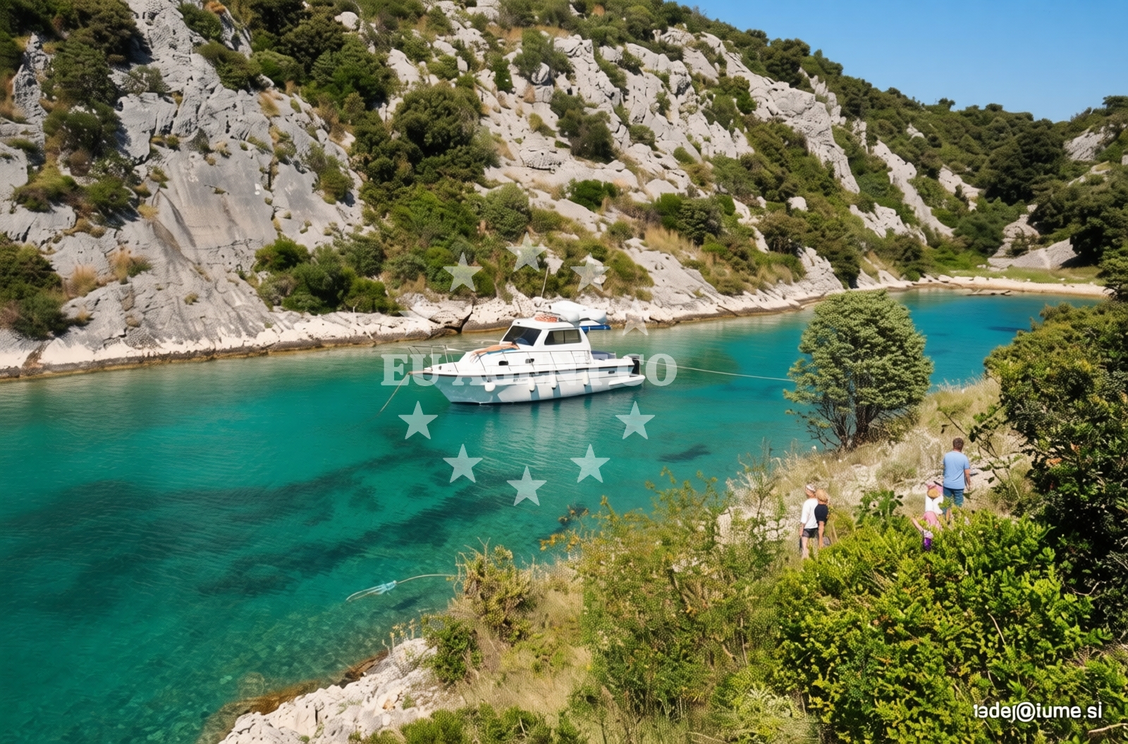 Shoreline and swimming area at Borovica Cove in Ljoljinica 43A, Ražanj
