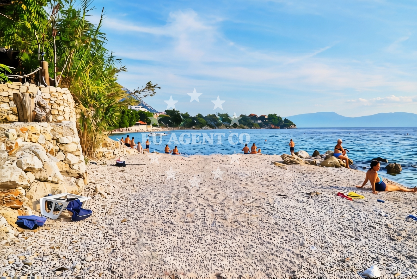 Overview of Bošac jug, Gradac Beach in Bošac jug