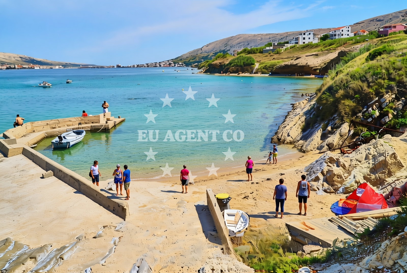 Overview of Bosanarov beach in Bošana 16, Pag