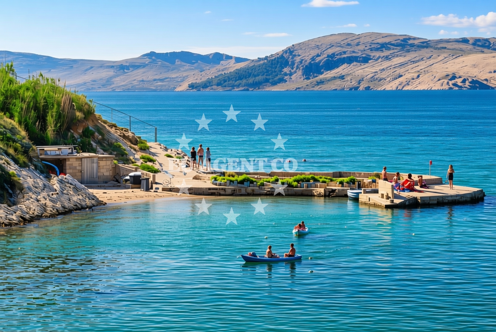 Shoreline and swimming area at Bosanarov beach in Bošana 16, Pag