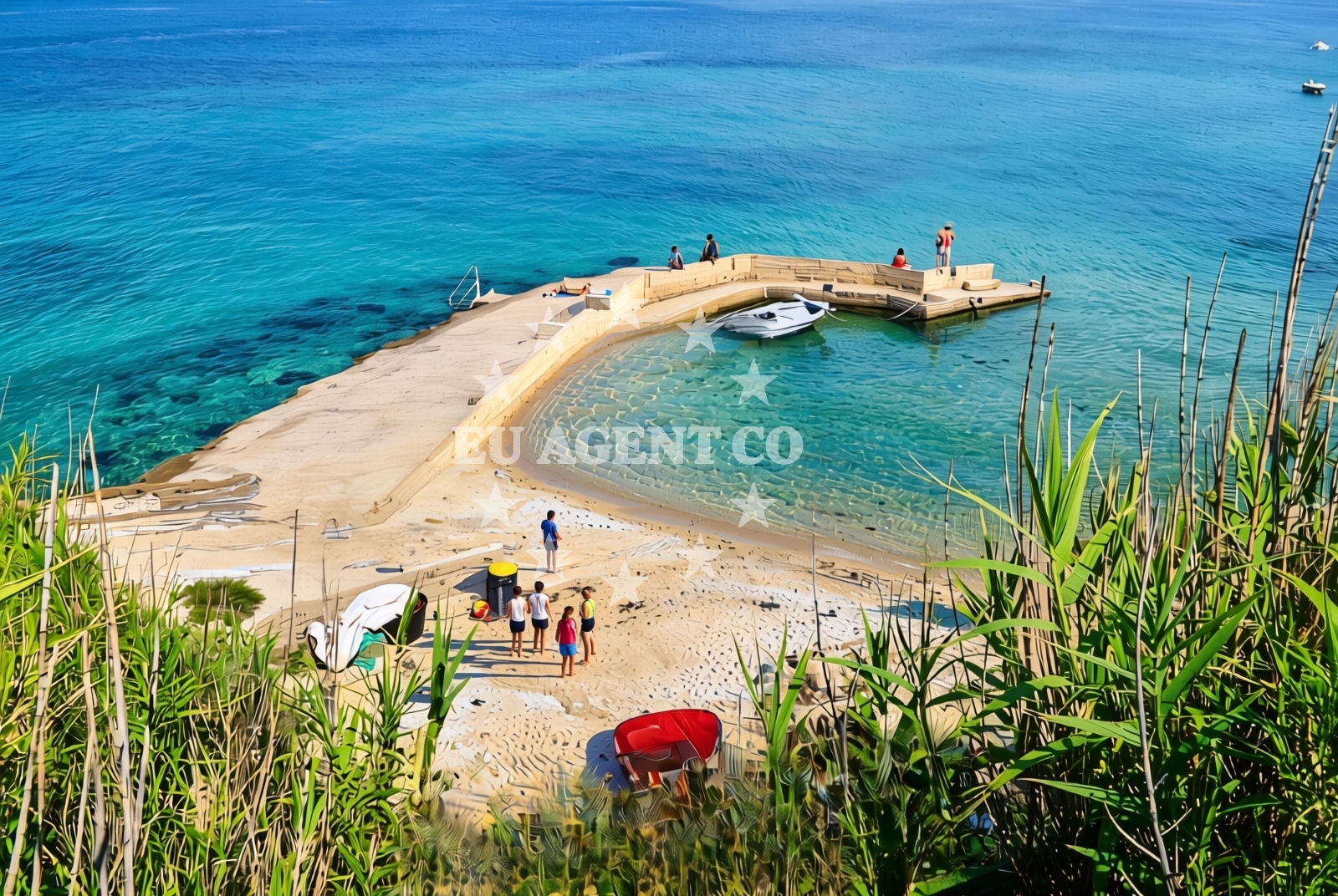 Sea and coastal view of Bosanarov beach in Bošana 16, Pag