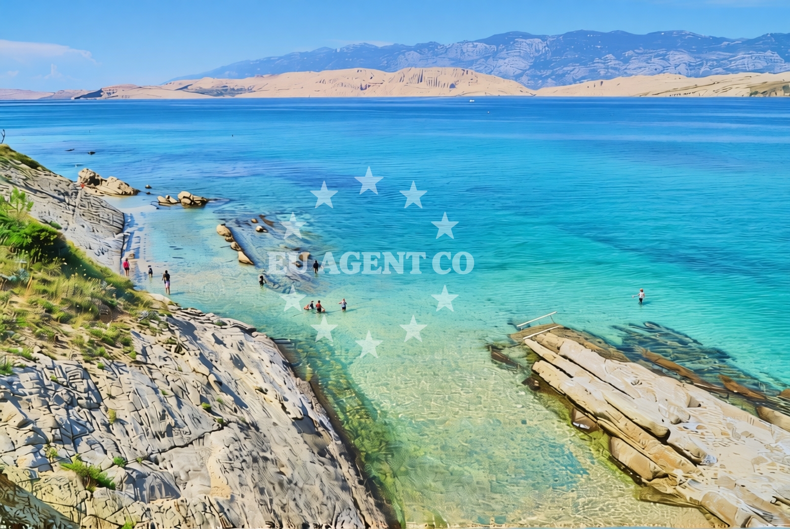 Beach facilities and surroundings at Bosanarov beach in Bošana 16, Pag