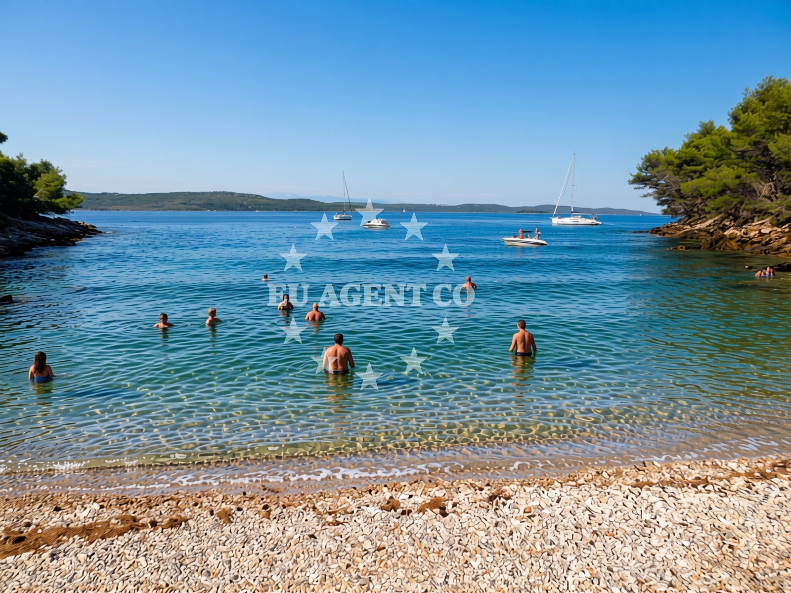 Sea and coastal view of Bozava beach in Božava b.b., Božava