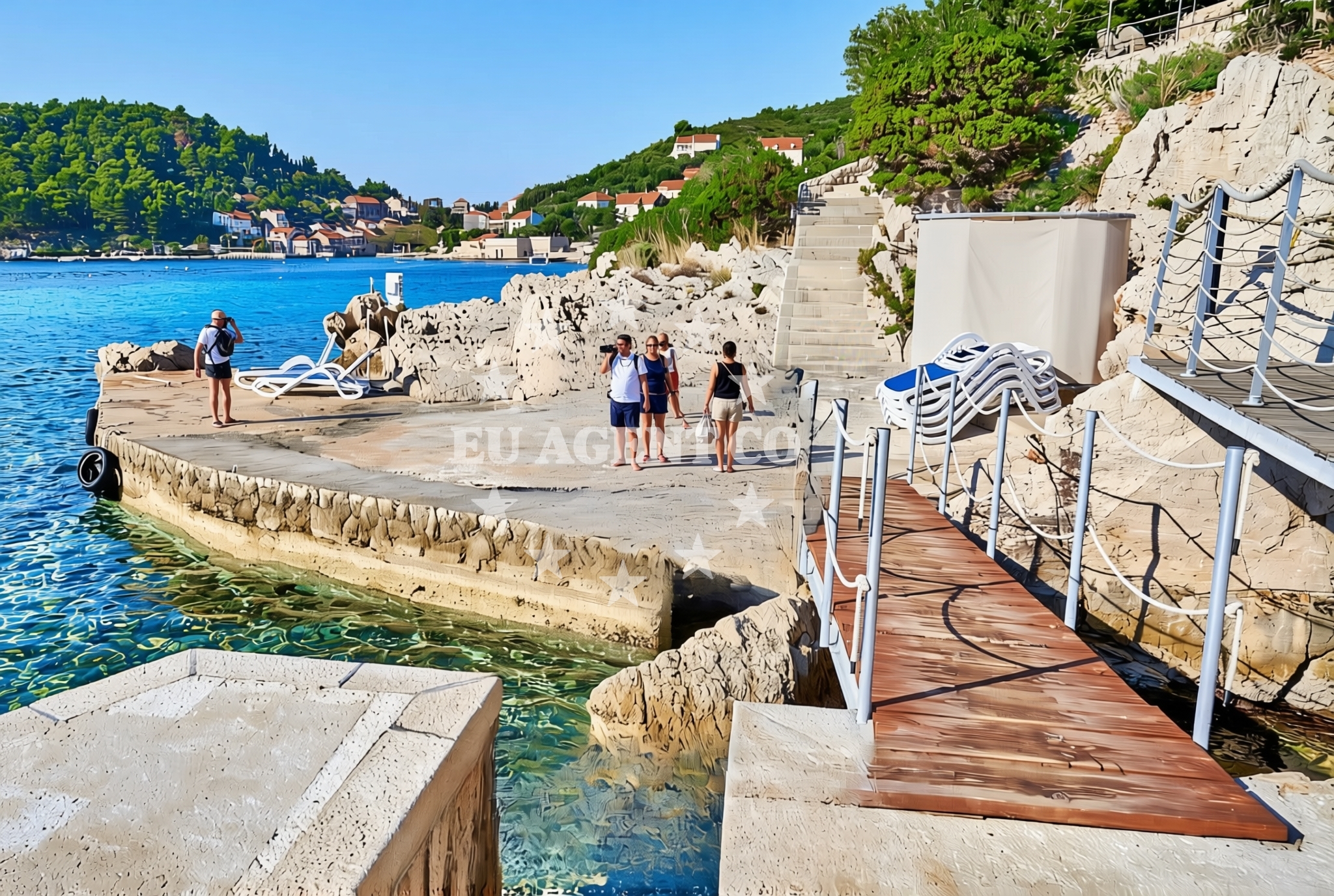 Overview of Božica, Suđurađ (Šipan) Beach in Božica