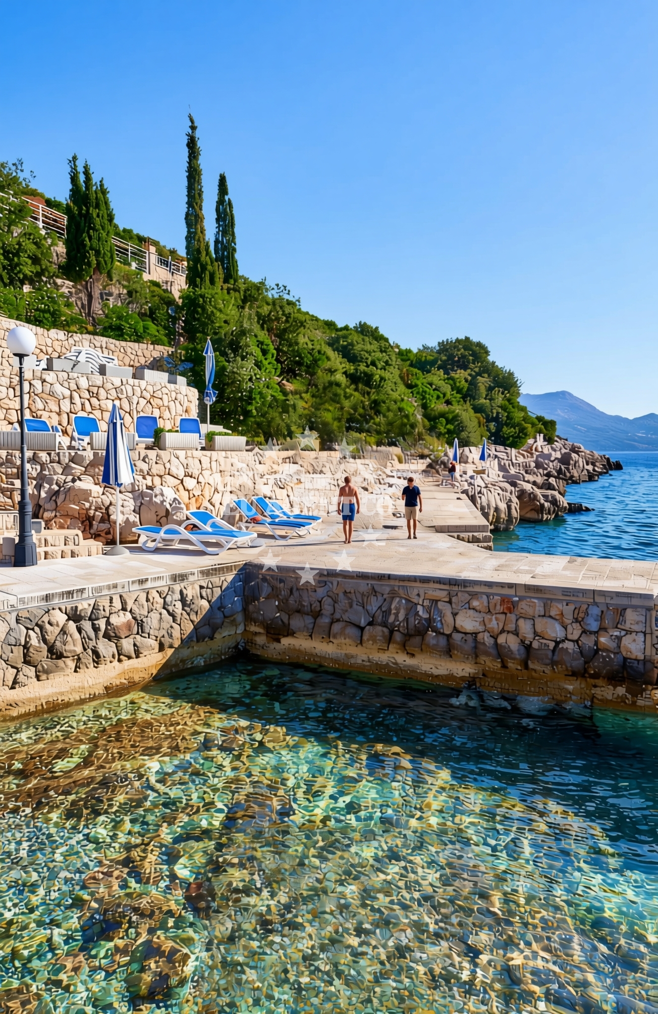 Shoreline and swimming area at Božica, Suđurađ (Šipan) Beach in Božica