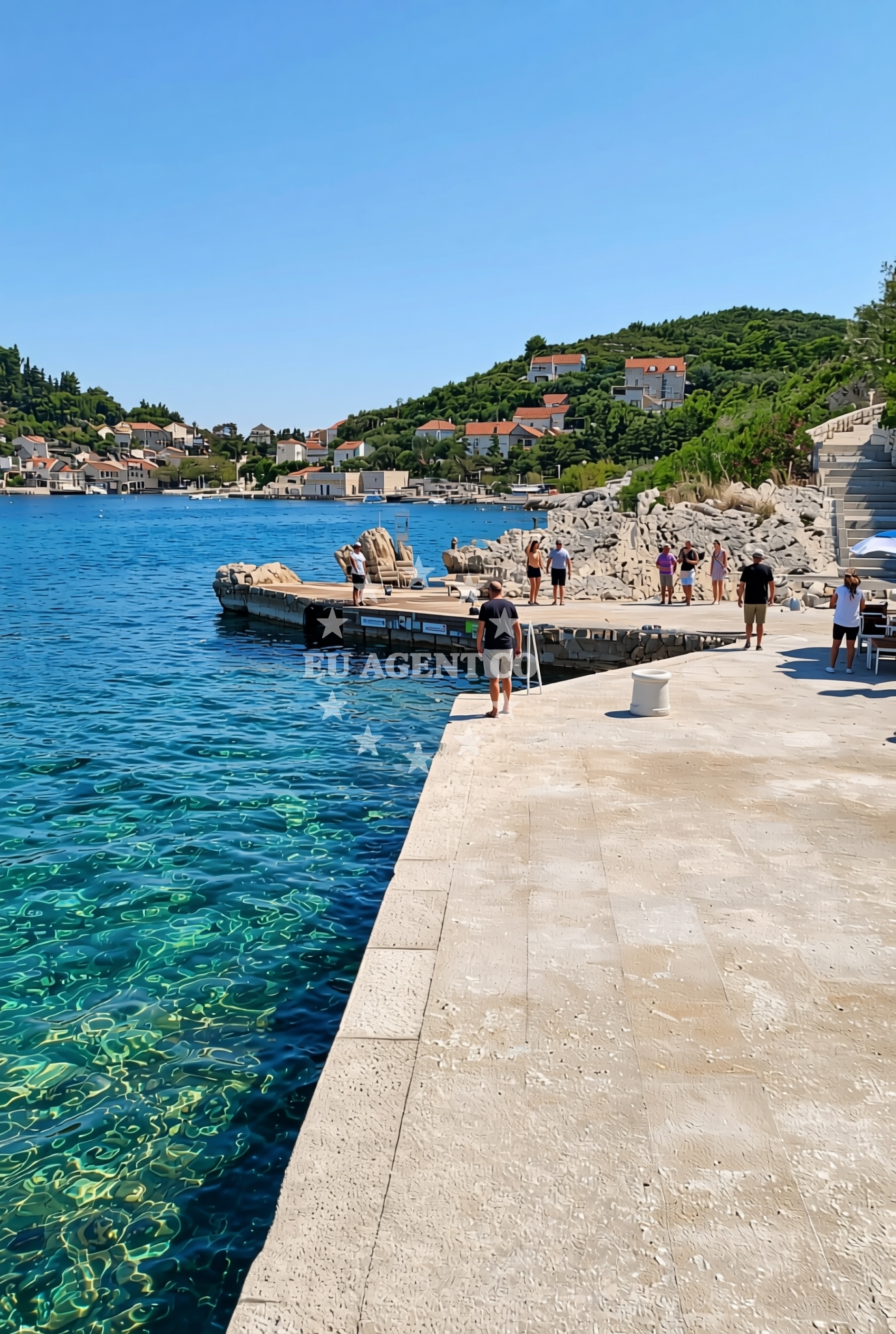 Sea and coastal view of Božica, Suđurađ (Šipan) Beach in Božica