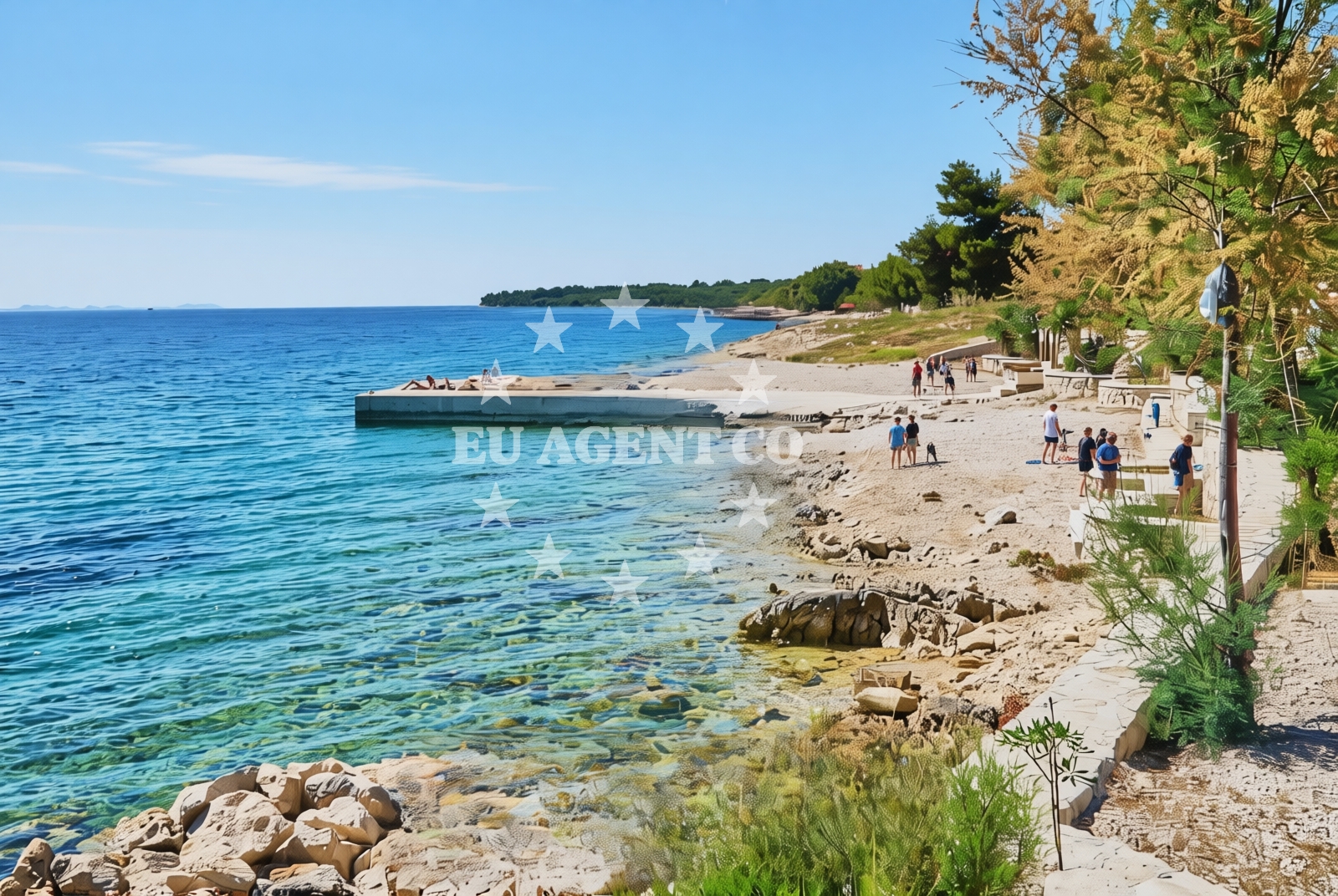 Shoreline and swimming area at Brajda, Kožino Beach in Brajda