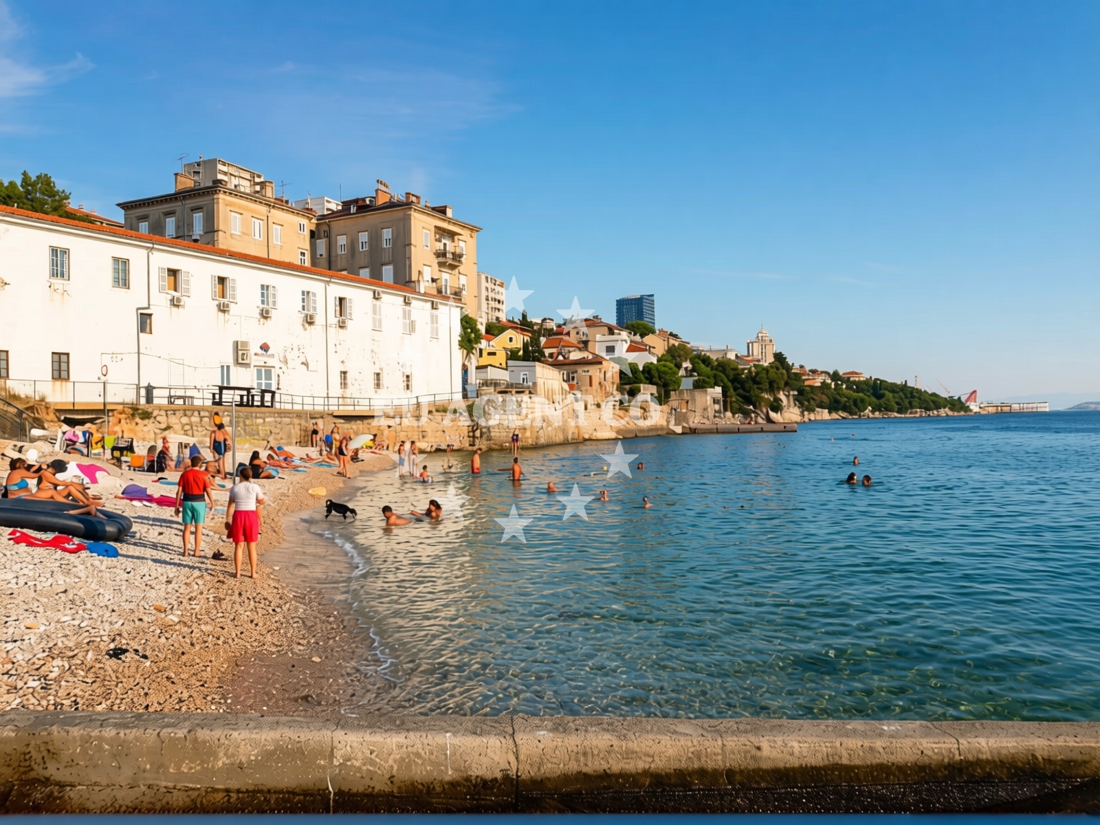 Sea and coastal view of Brajdica Dog Beach in 22 Mihanovićeva ulica, Rijeka