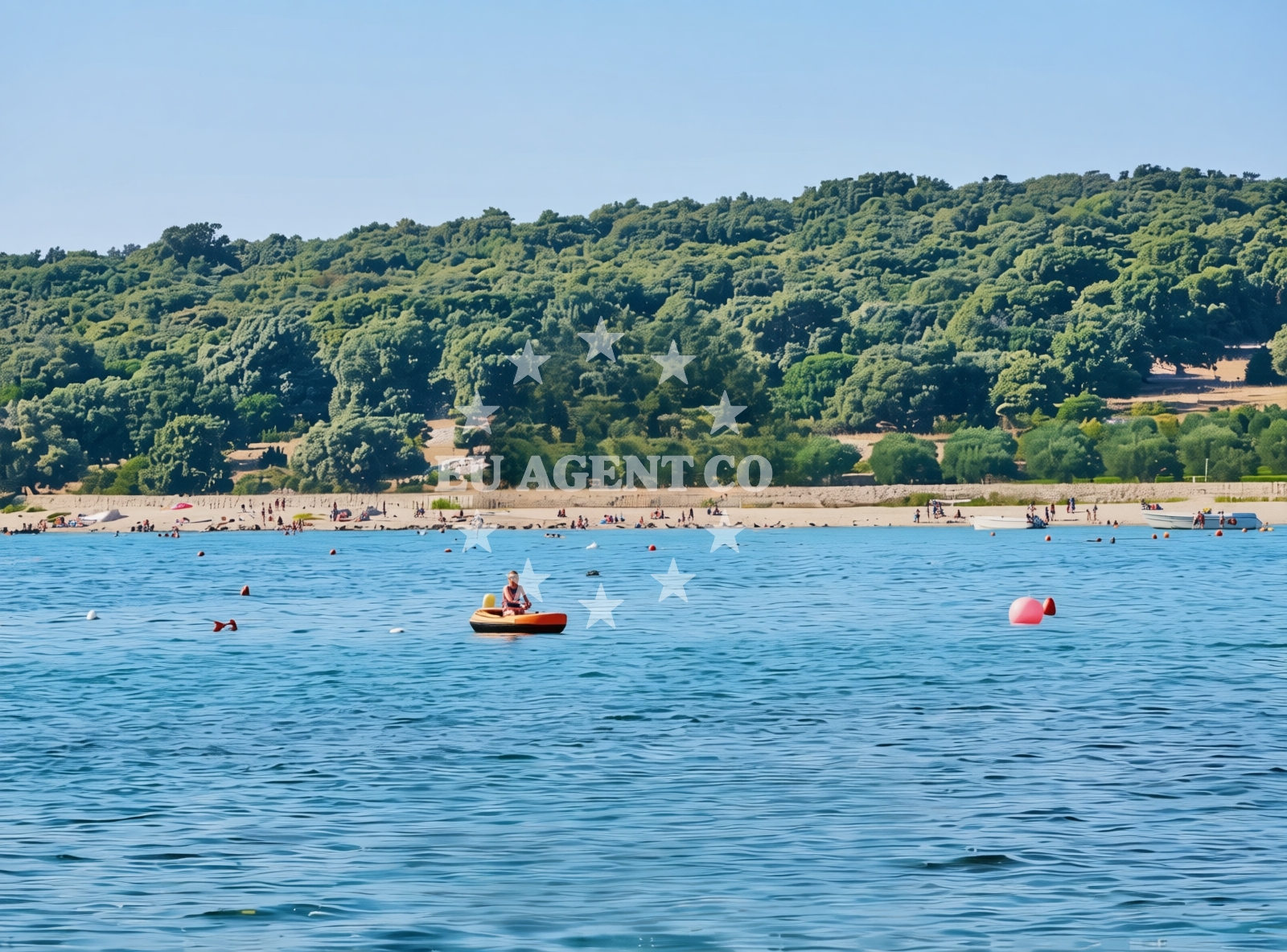 Shoreline and swimming area at Braničevica (dog beach), Novalja (Pag) Beach in Braničevica (plaža za pse)