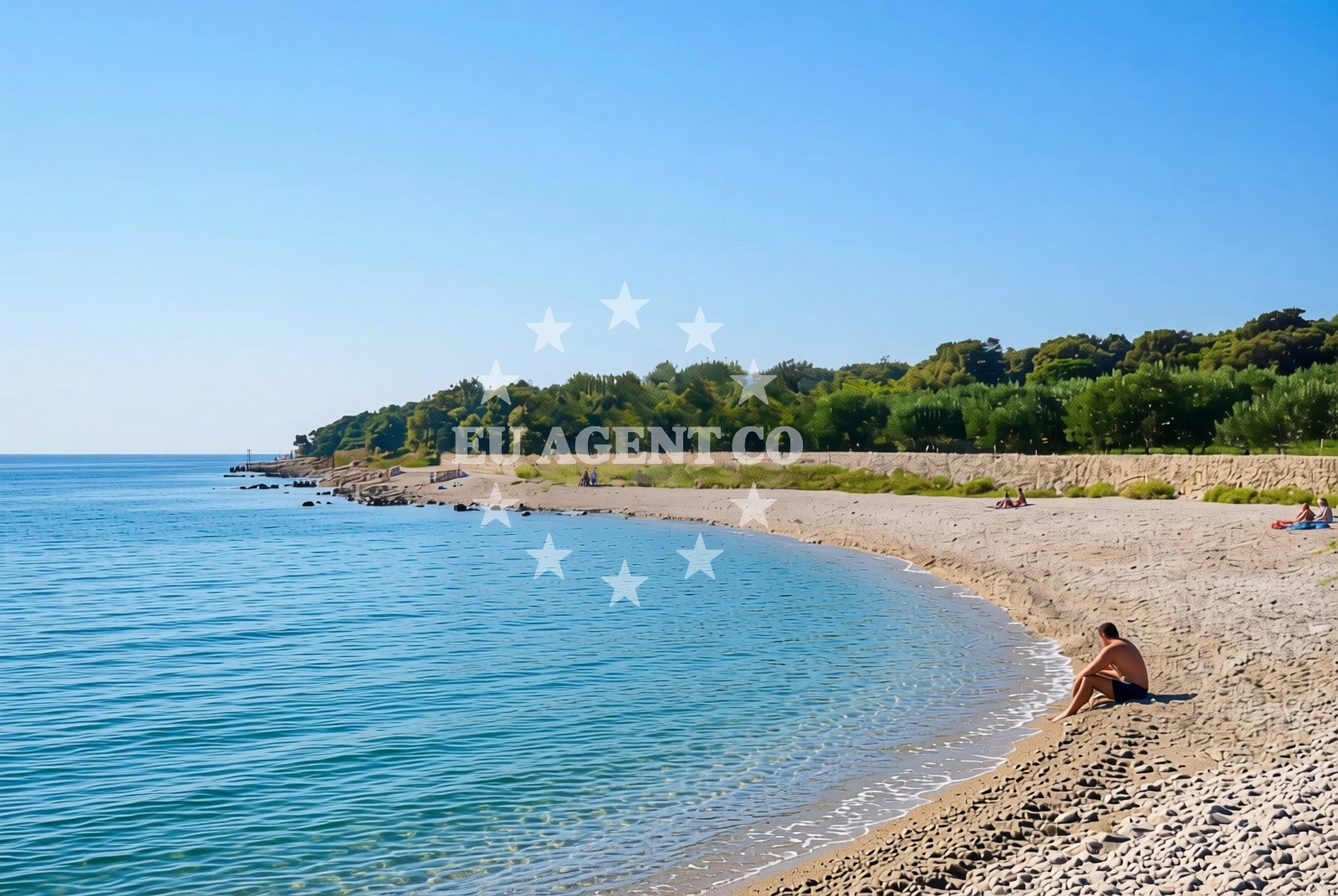 Beach facilities and surroundings at Braničevica (dog beach), Novalja (Pag) Beach in Braničevica (plaža za pse)