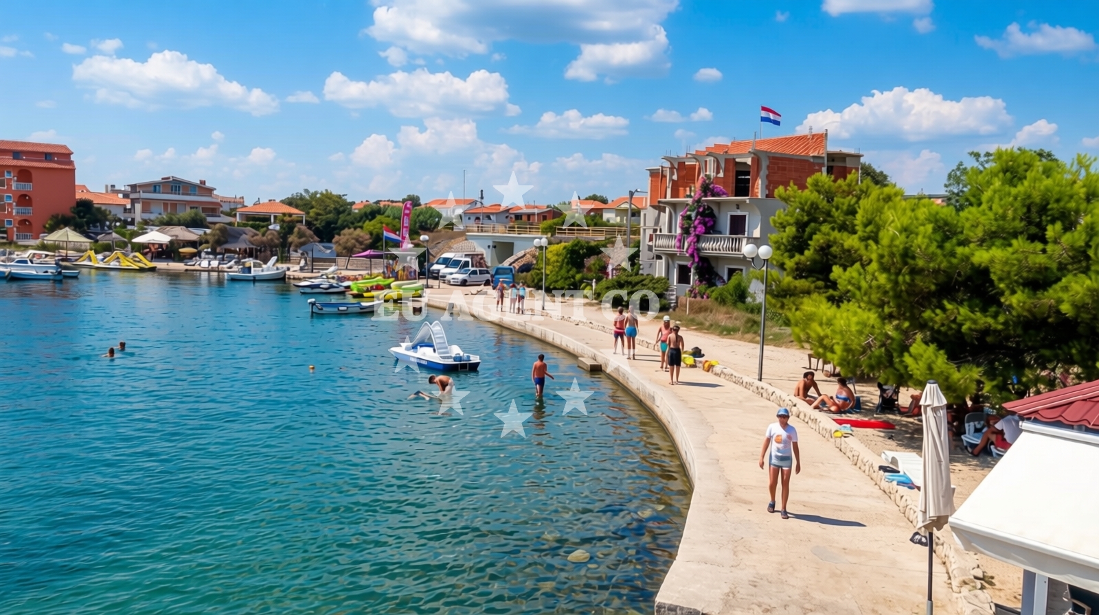 Shoreline and swimming area at Branimirova obala beach in Petra Zoranića 23, Bibinje