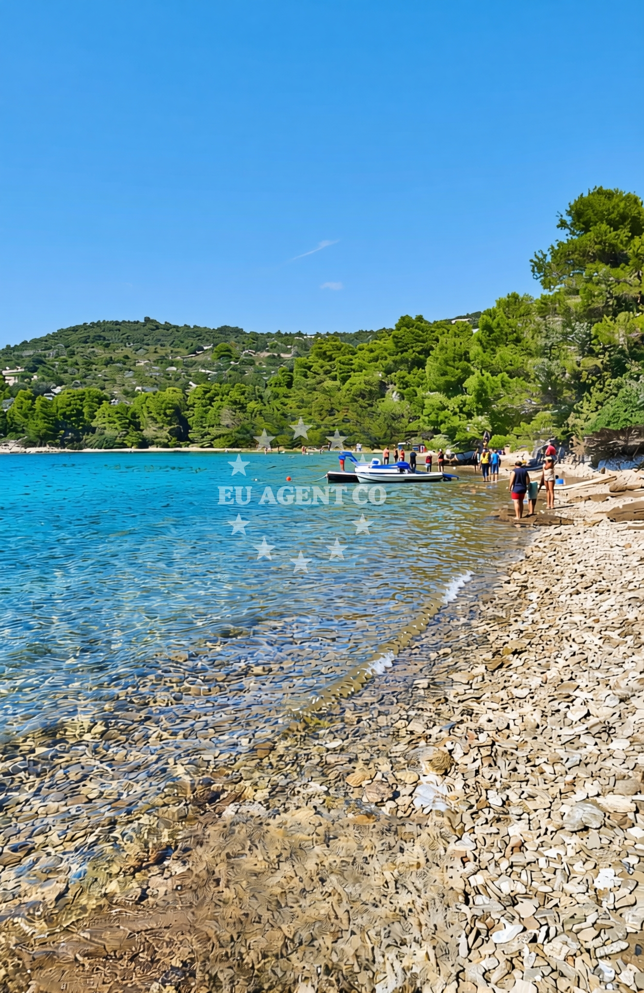 Sea and coastal view of Bratin jug, Zverinac (Zverinac) Beach in Bratin jug