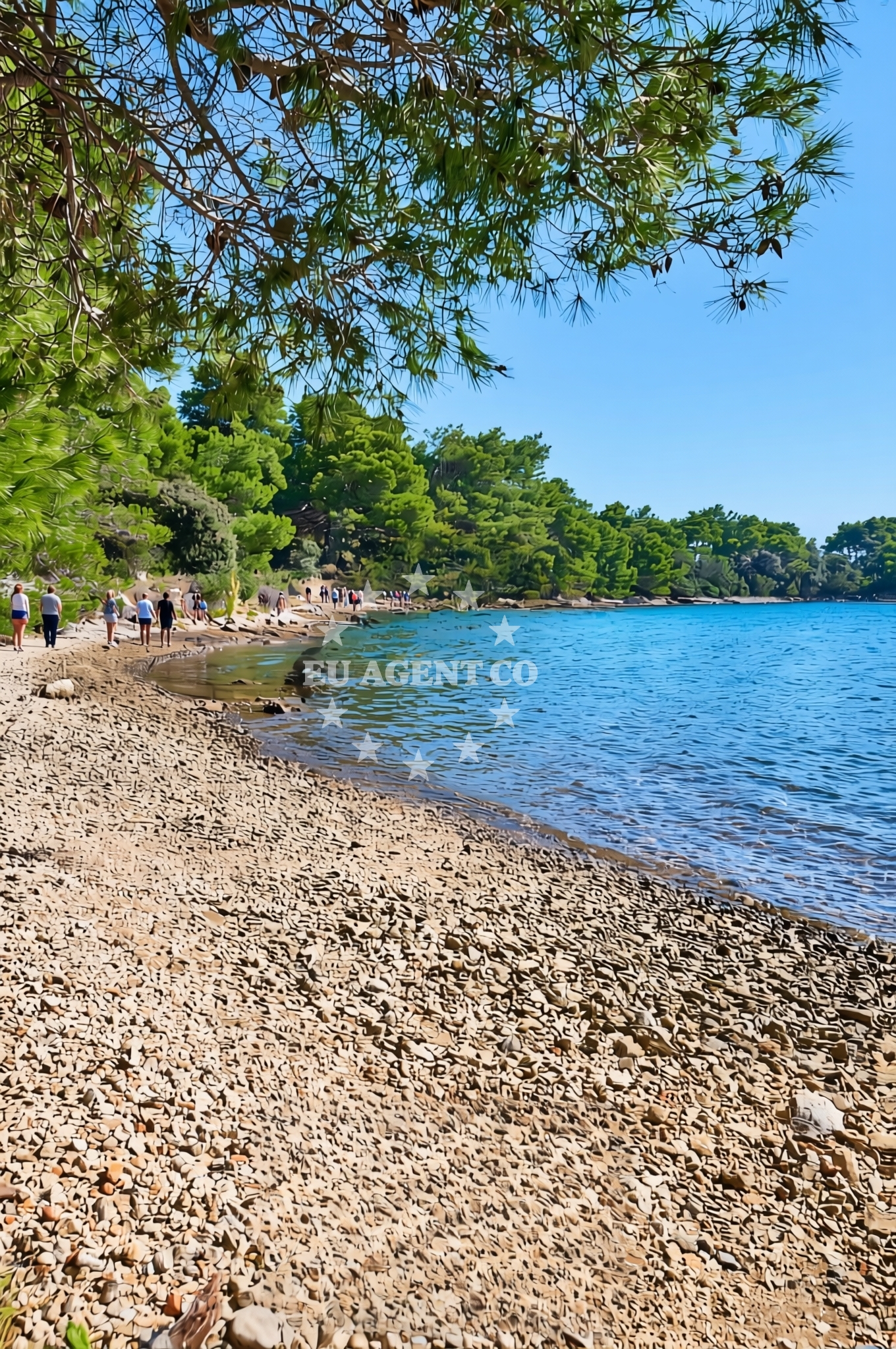 Sea and coastal view of Bratin sjever, Zverinac (Zverinac) Beach in Bratin sjever