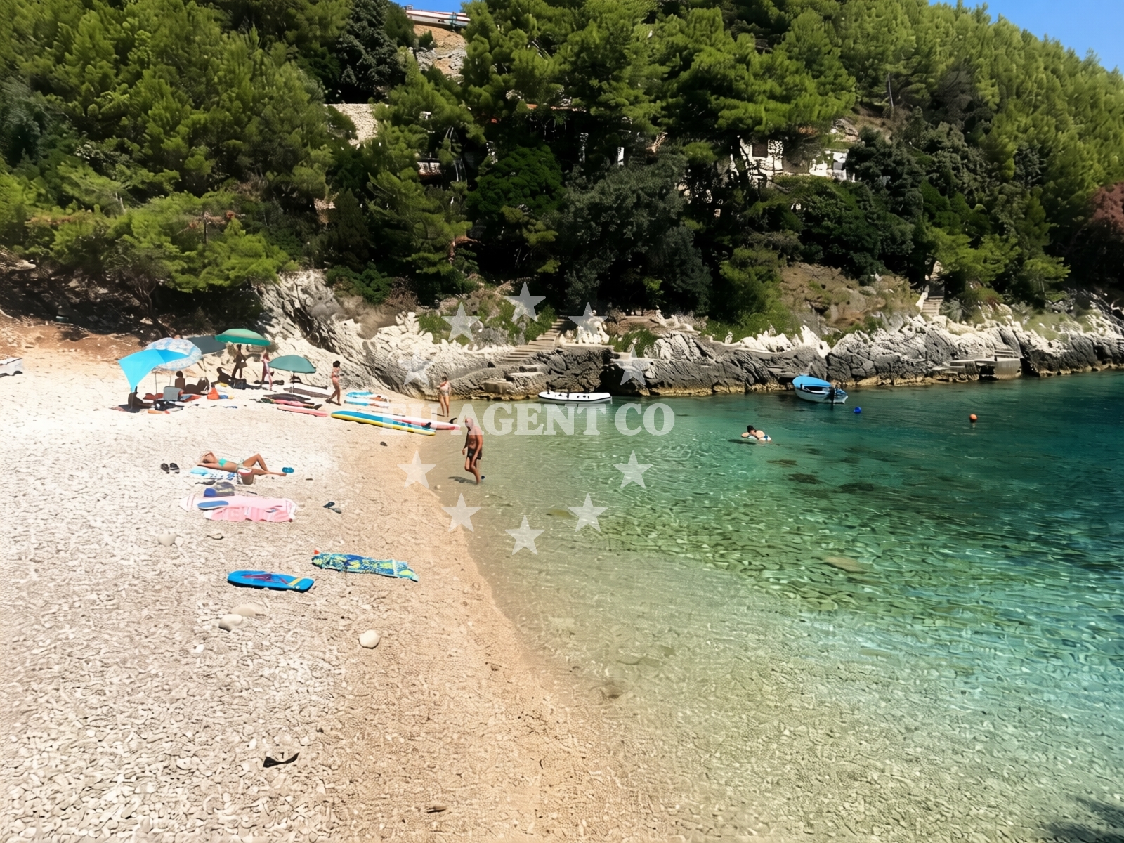Overview of Bratinja Luka beach in Žrnovo 1450, Žrnovo