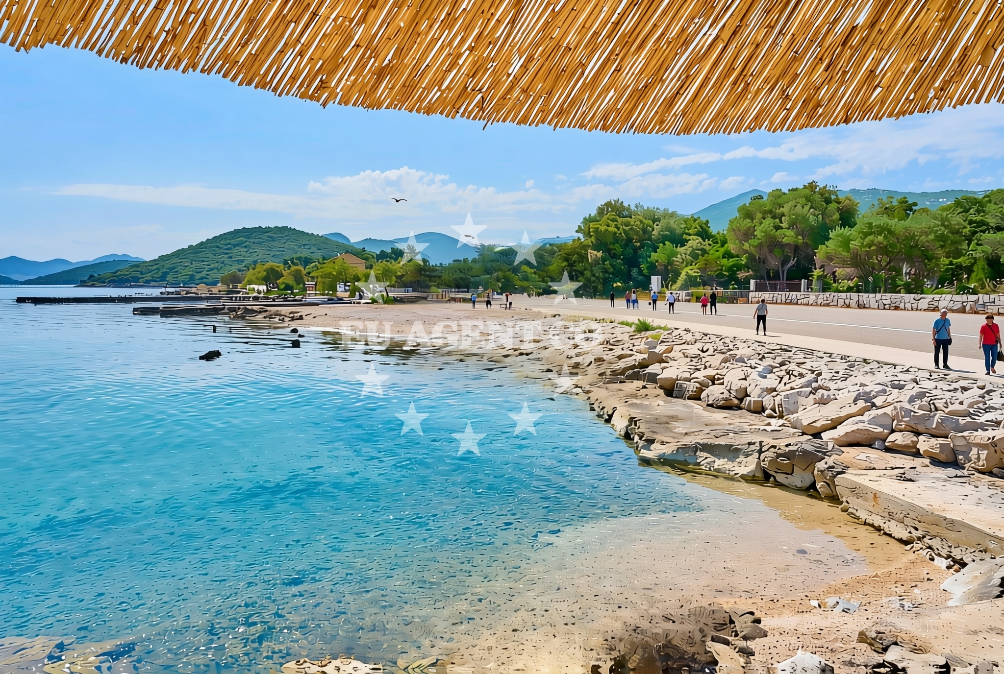 Beach facilities and surroundings at Bratkovice, Drače Beach in Bratkovice