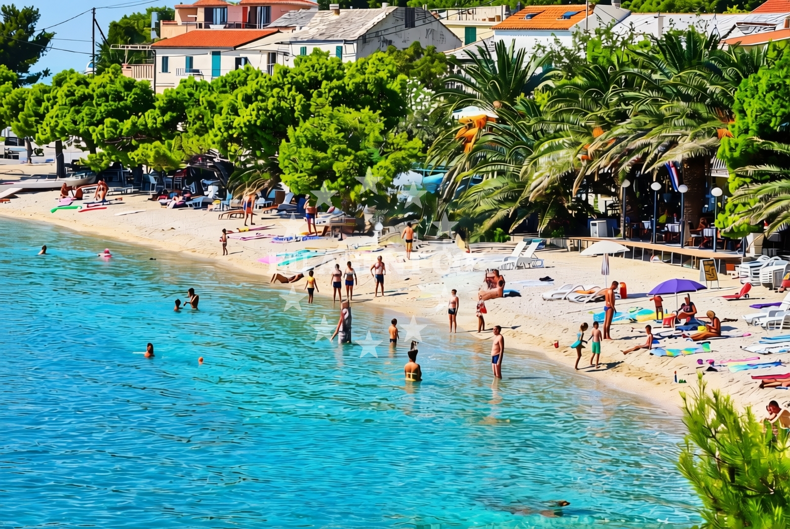 Sea and coastal view of Bratuš, Krvavica Beach in Bratuš