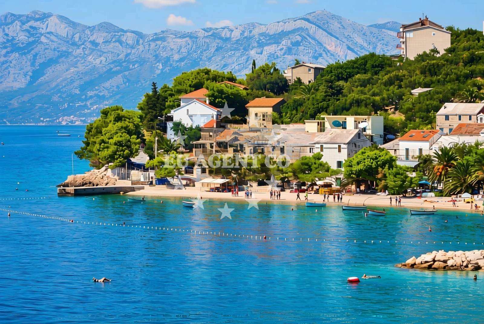 Beach facilities and surroundings at Bratuš, Krvavica Beach in Bratuš